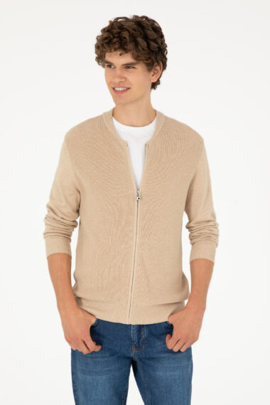 ژاکت  کرمی ملانژ  رگولار  مردانه یو اس پولو | US POLO ASSN