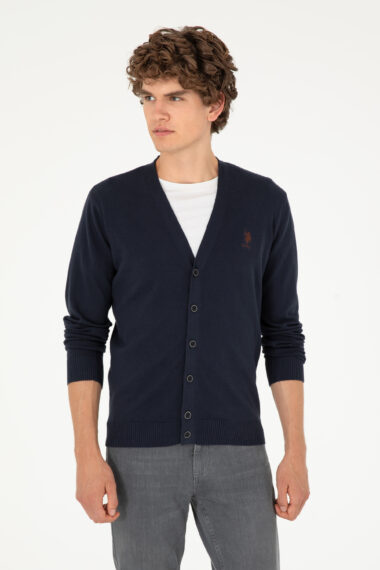 ژاکت یقه هفت لاجورد  رگولار آستین بلند مردانه یو اس پولو | US POLO ASSN
