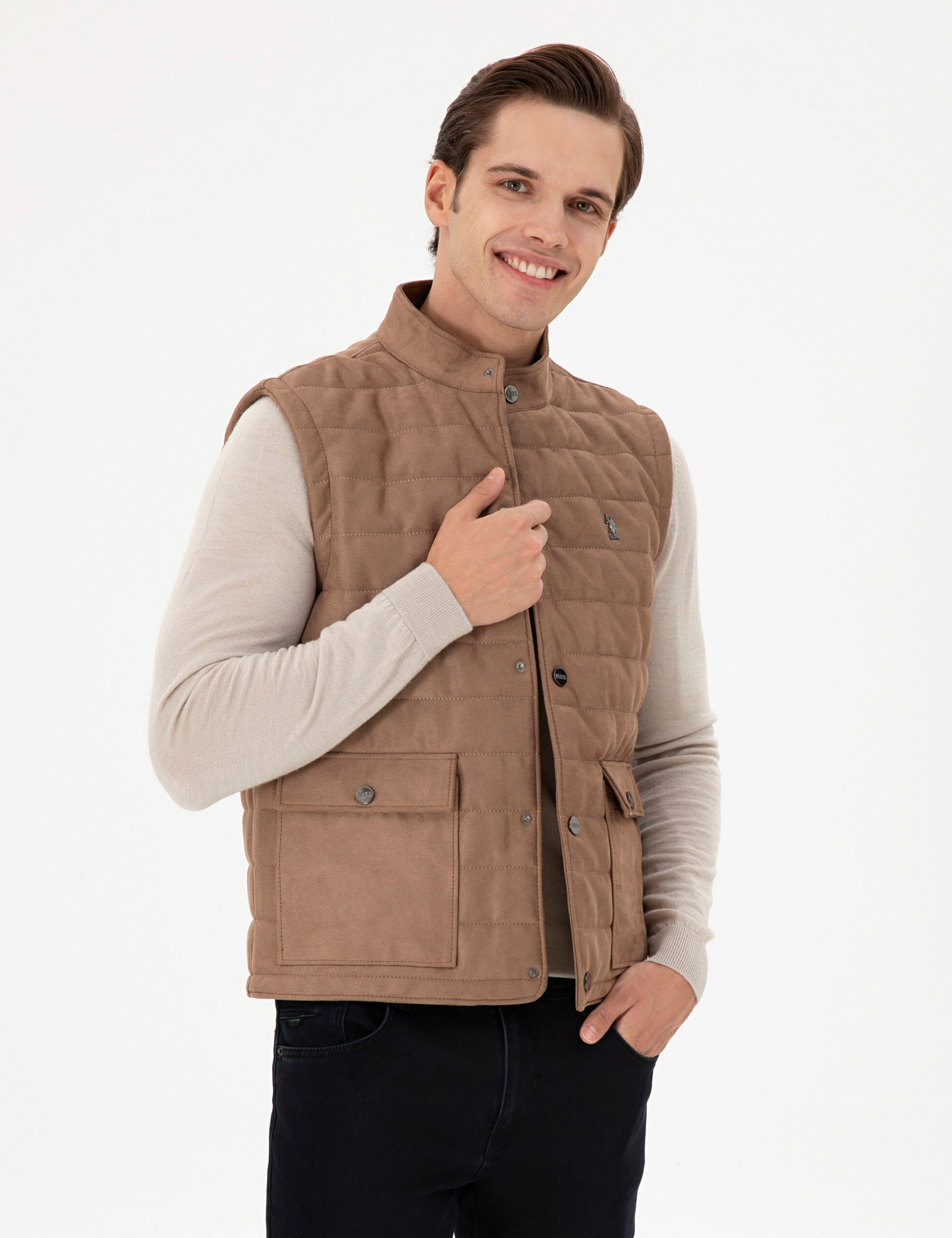 جلیقه چرم  ویزون  استاندارد فیت  مردانه یو اس پولو | US POLO ASSN