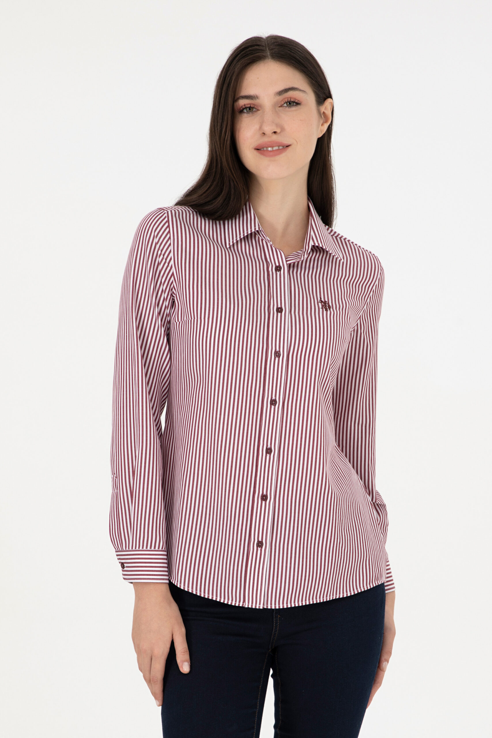 پیراهن  بورگاندی  اندامی  زنانه یو اس پولو | US POLO ASSN
