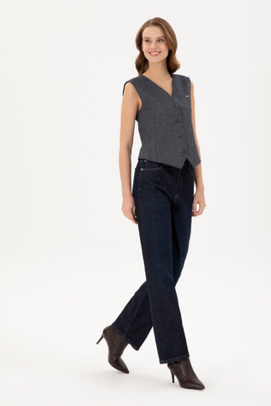 شلوار جین  آبی تیره  FLARE HIGH WAIST  زنانه یو اس پولو | US POLO ASSN