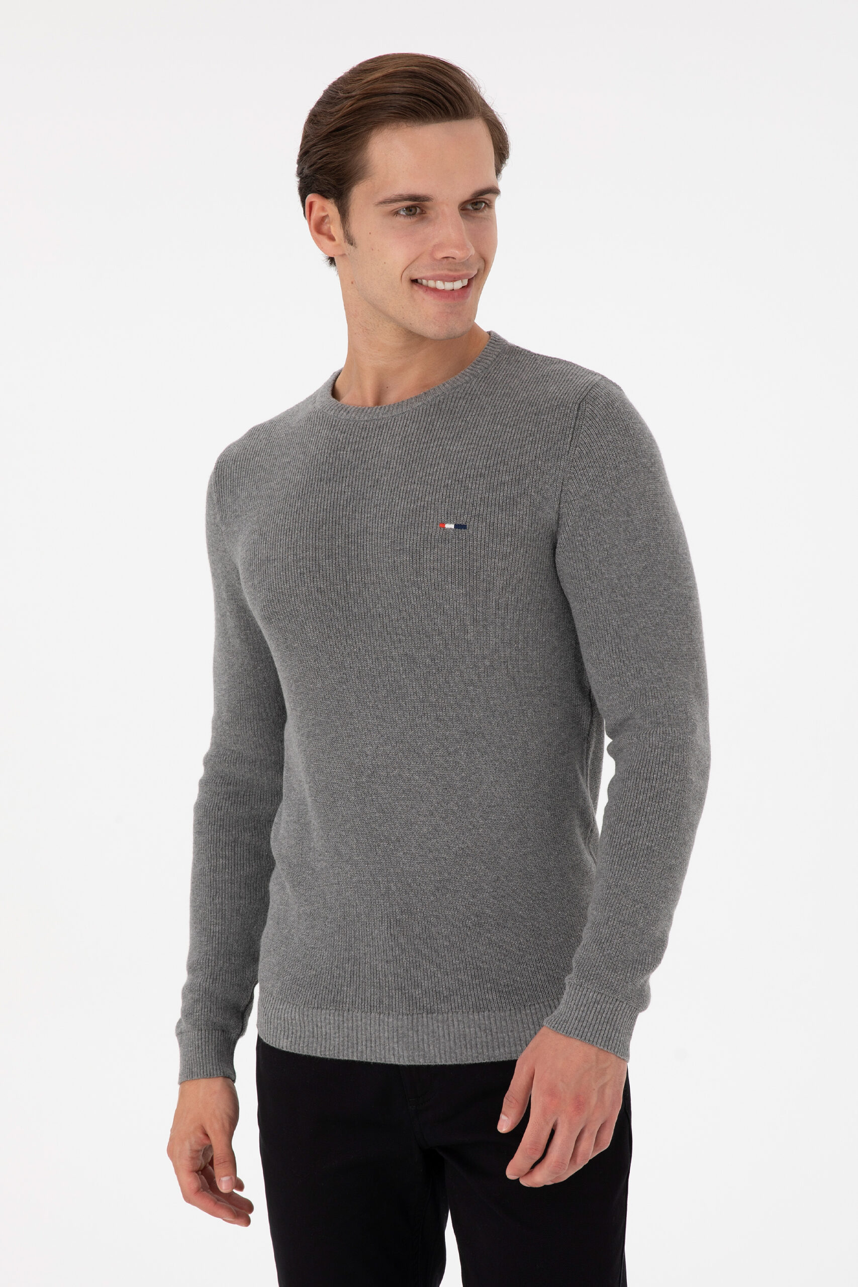 بافت  خاکستری ملانژ  اندامی  مردانه یو اس پولو | US POLO ASSN