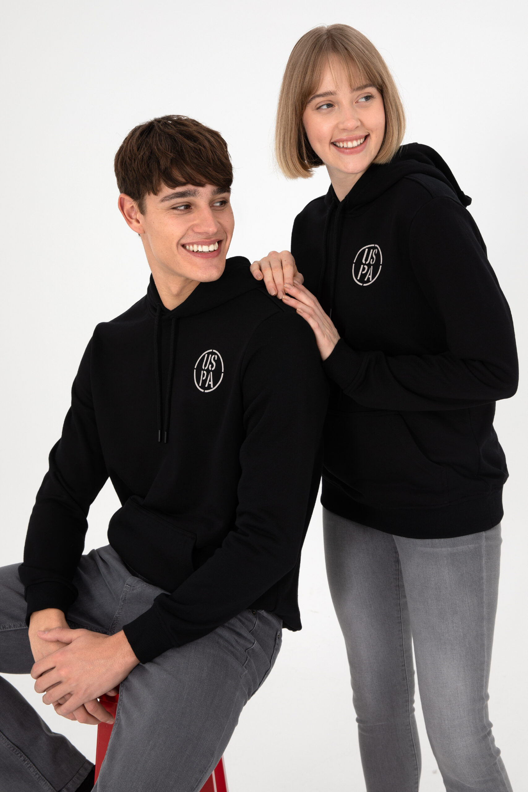 سویشرت هودی سیاه  رگولار آستین بلند مردانه یو اس پولو | US POLO ASSN
