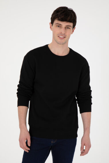 سویشرت یقه گرد سیاه  ریلکس آستین بلند مردانه یو اس پولو | US POLO ASSN
