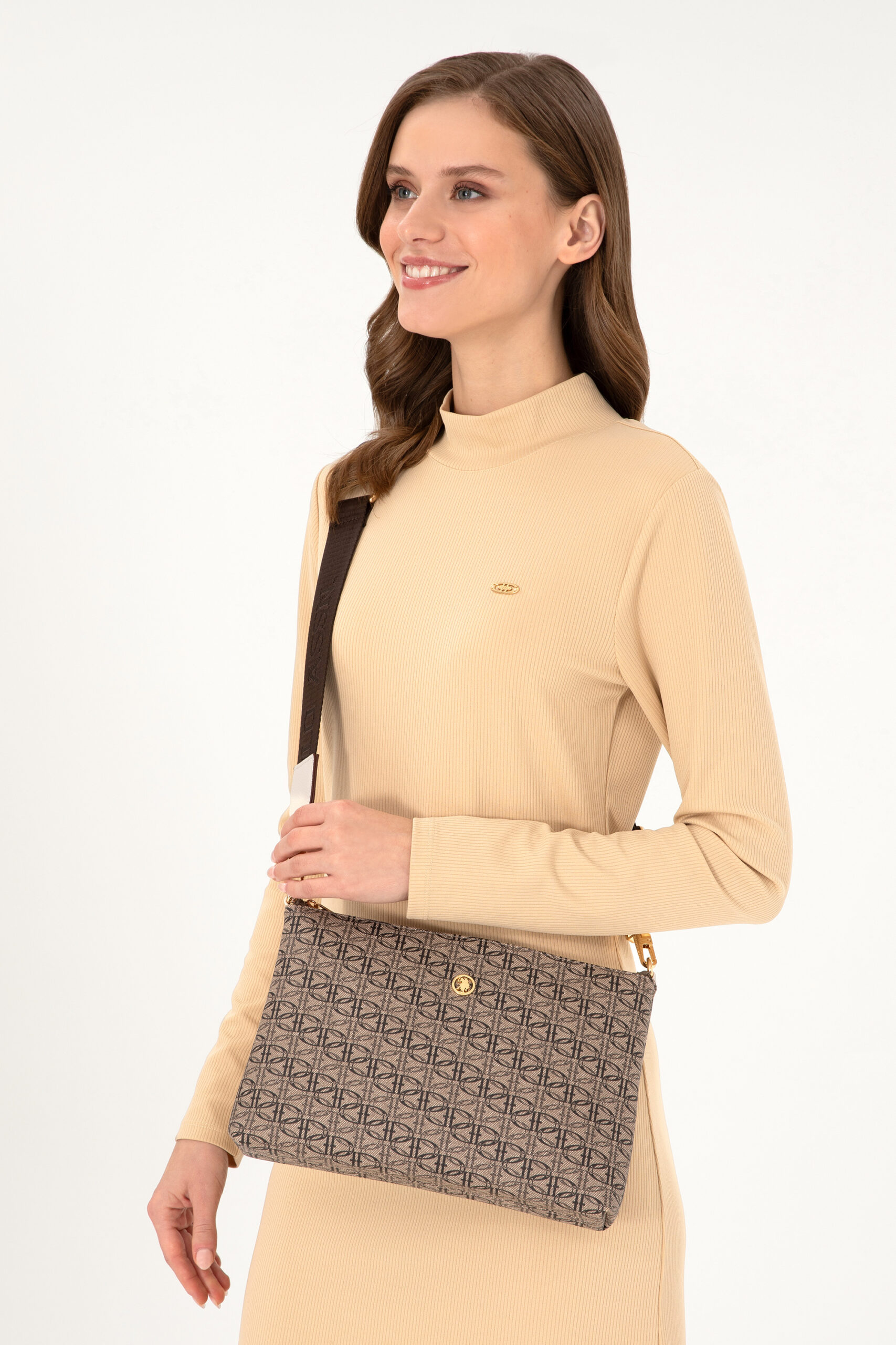 کیف  بژ  استاندارد فیت  زنانه یو اس پولو | US POLO ASSN