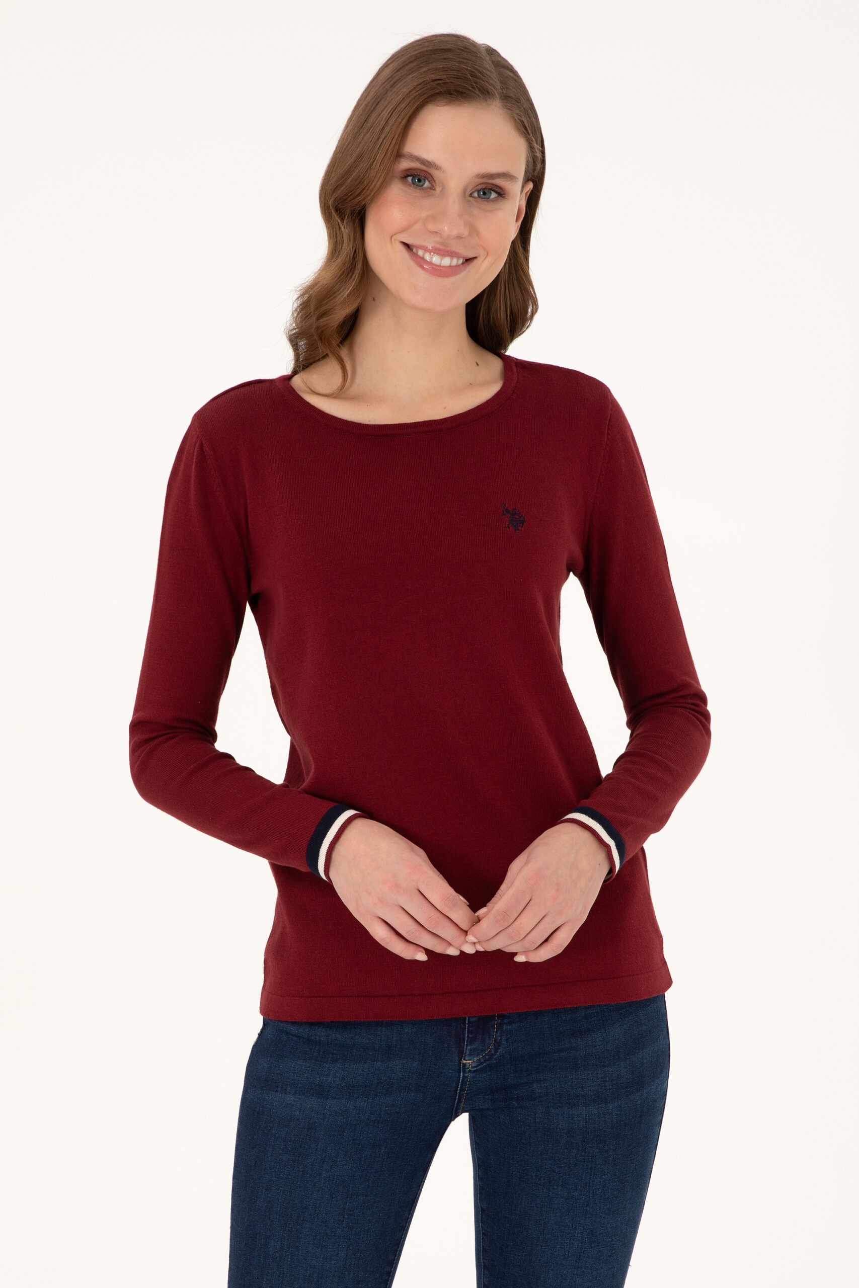بافت  بورگاندی  رگولار  زنانه یو اس پولو | US POLO ASSN