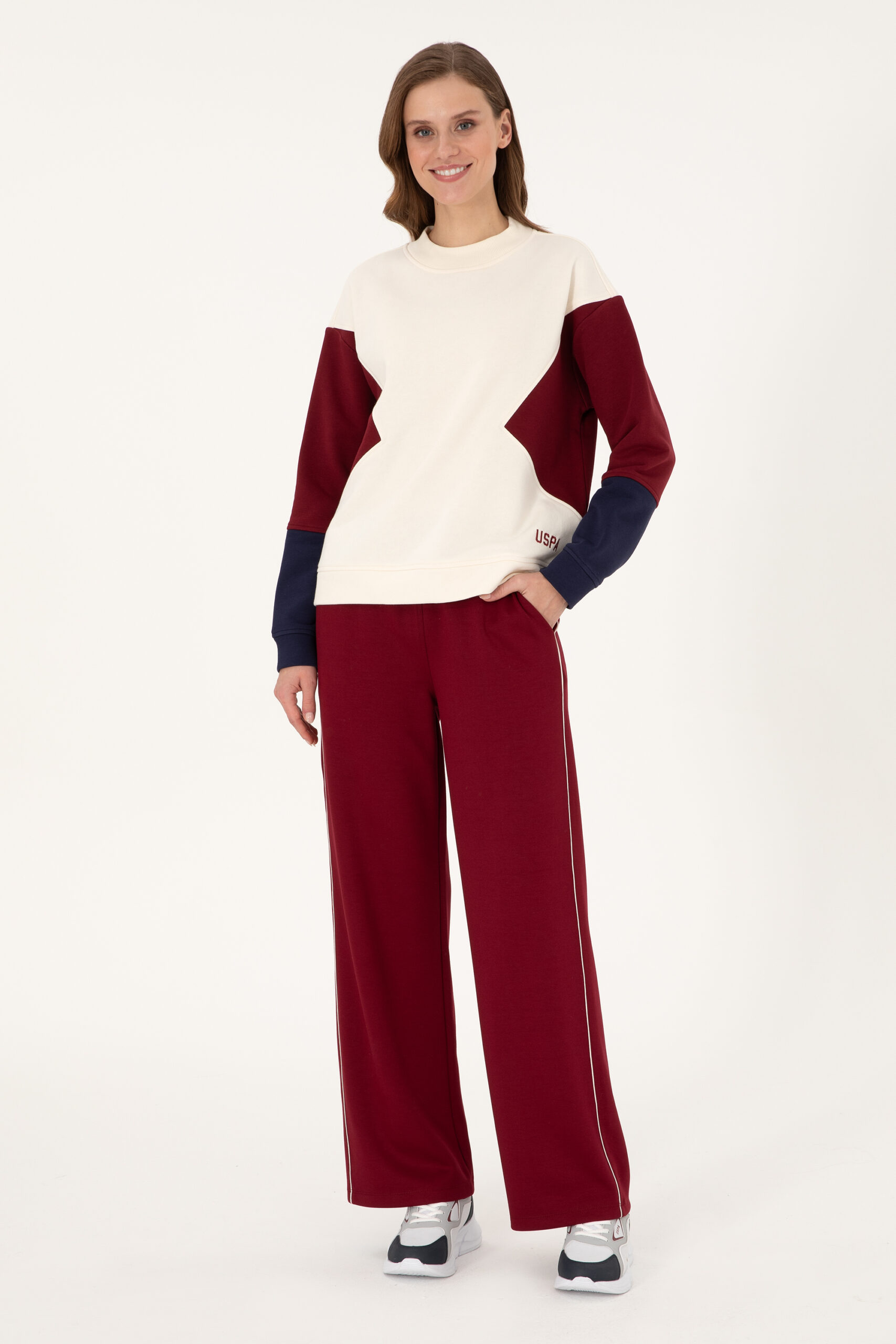 شلوار گرمکن  بورگاندی  Loose  زنانه یو اس پولو | US POLO ASSN
