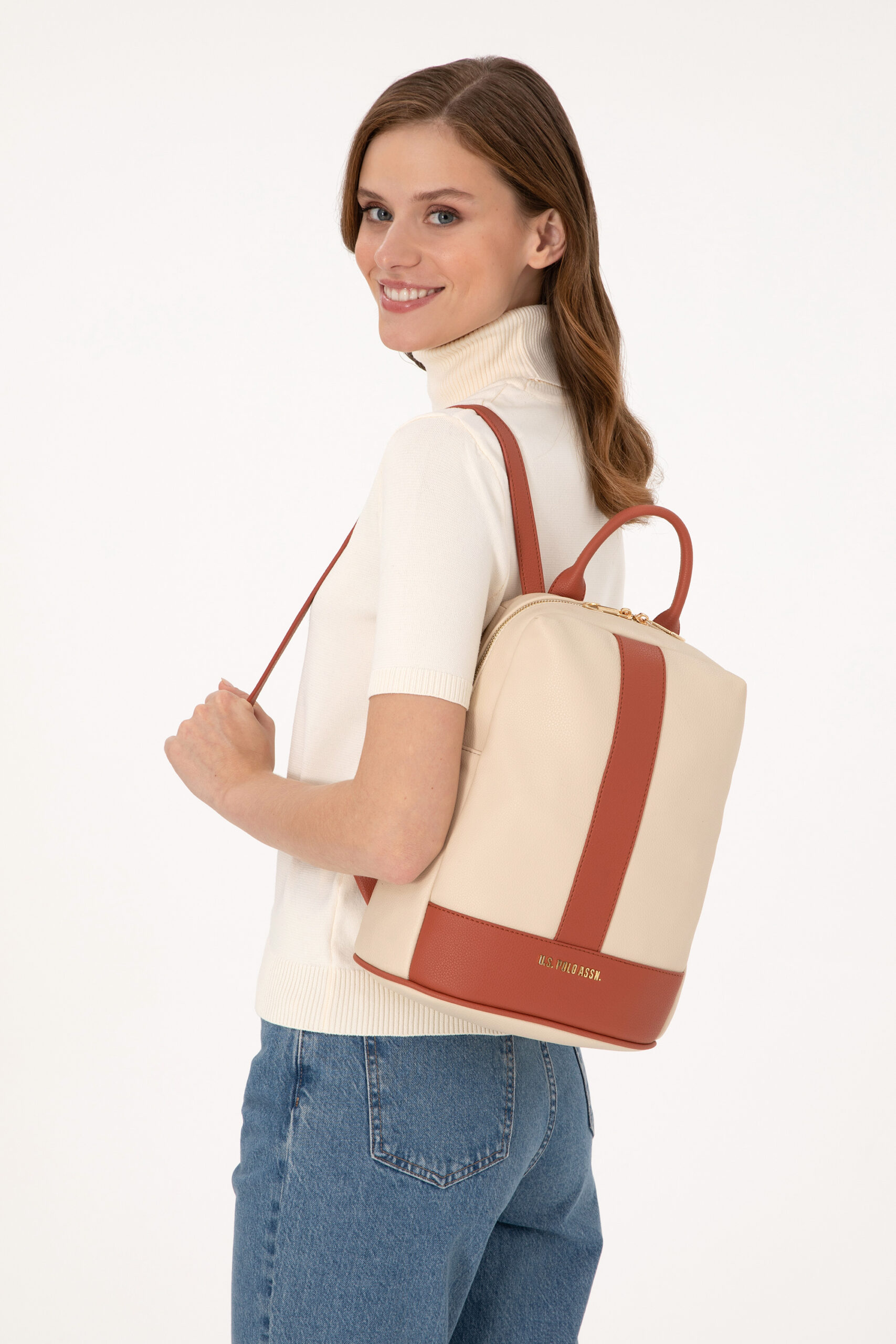 کوله پشتی  بژ  استاندارد فیت  زنانه یو اس پولو | US POLO ASSN