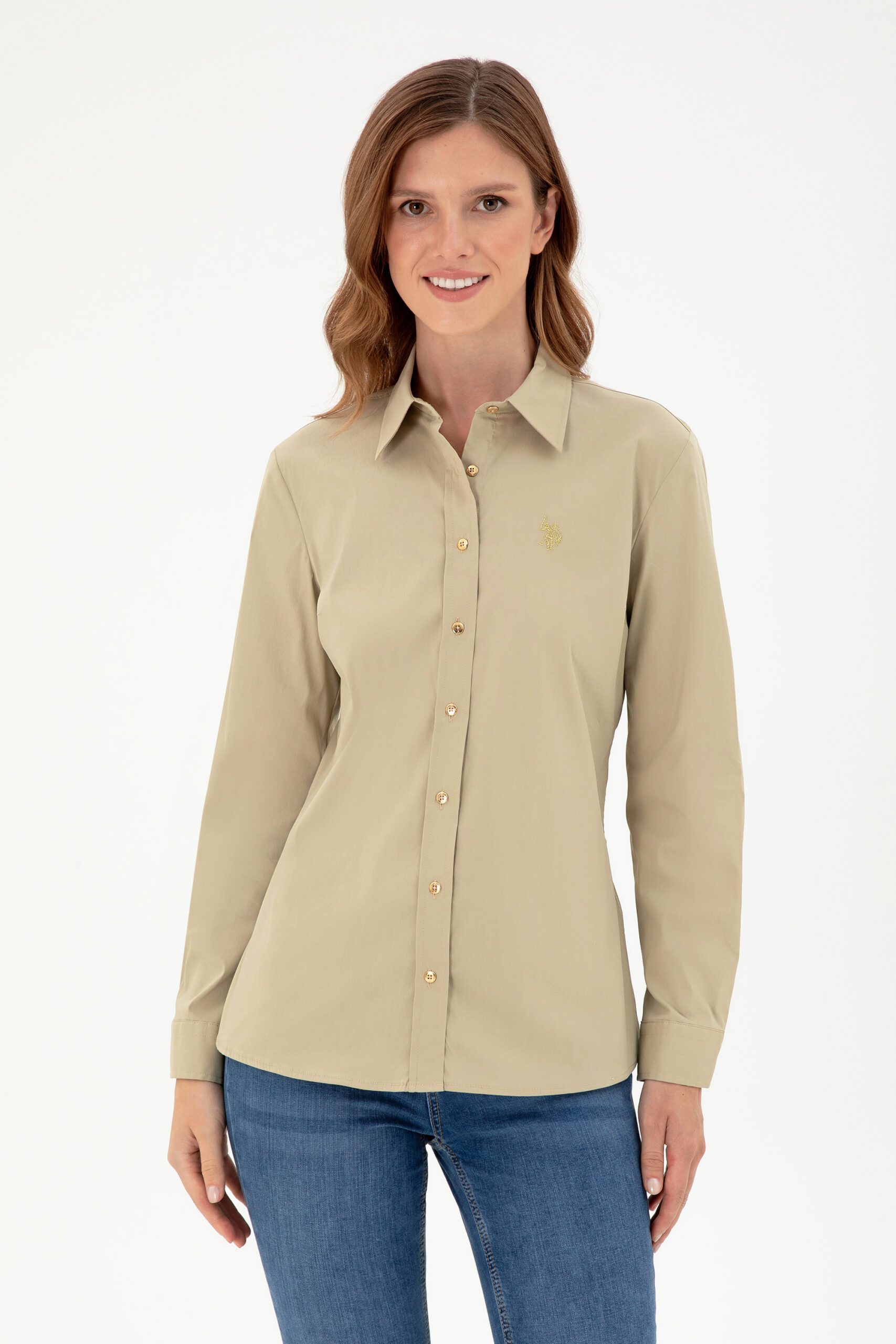 پیراهن  خاکی روشن  اندامی  زنانه یو اس پولو | US POLO ASSN