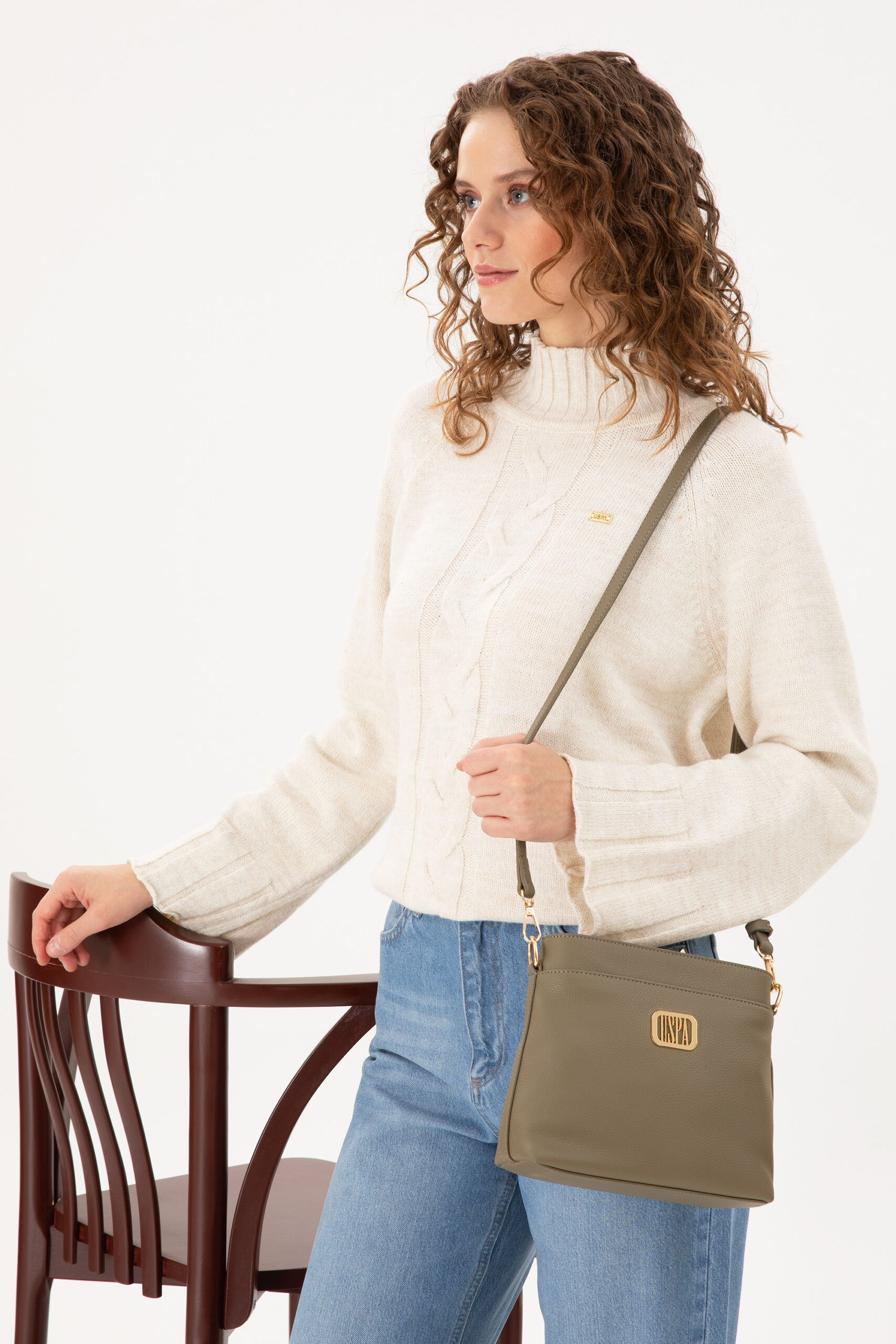 کیف  خاکی  استاندارد فیت  زنانه یو اس پولو | US POLO ASSN
