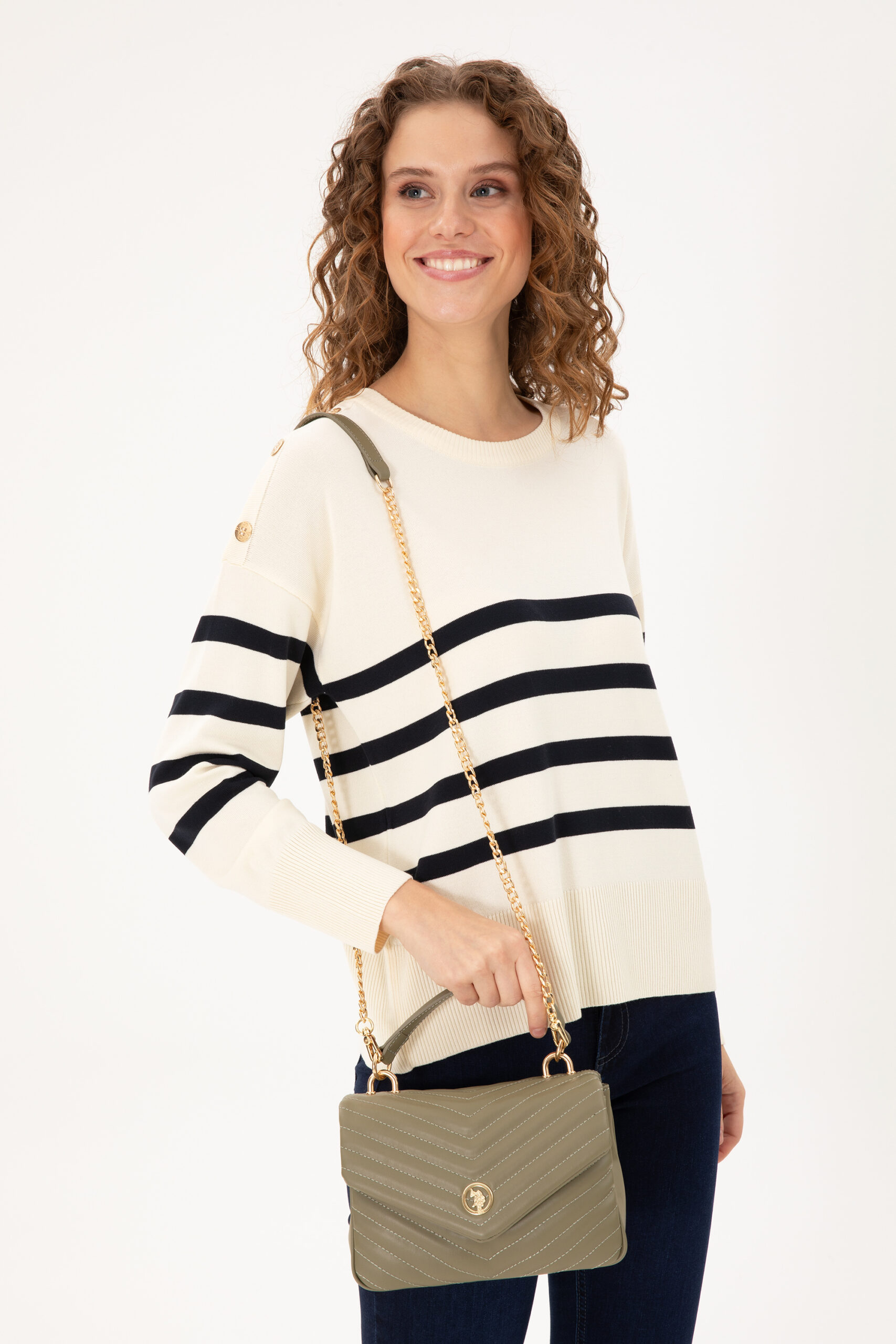 کیف  خاکی  استاندارد فیت  زنانه یو اس پولو | US POLO ASSN