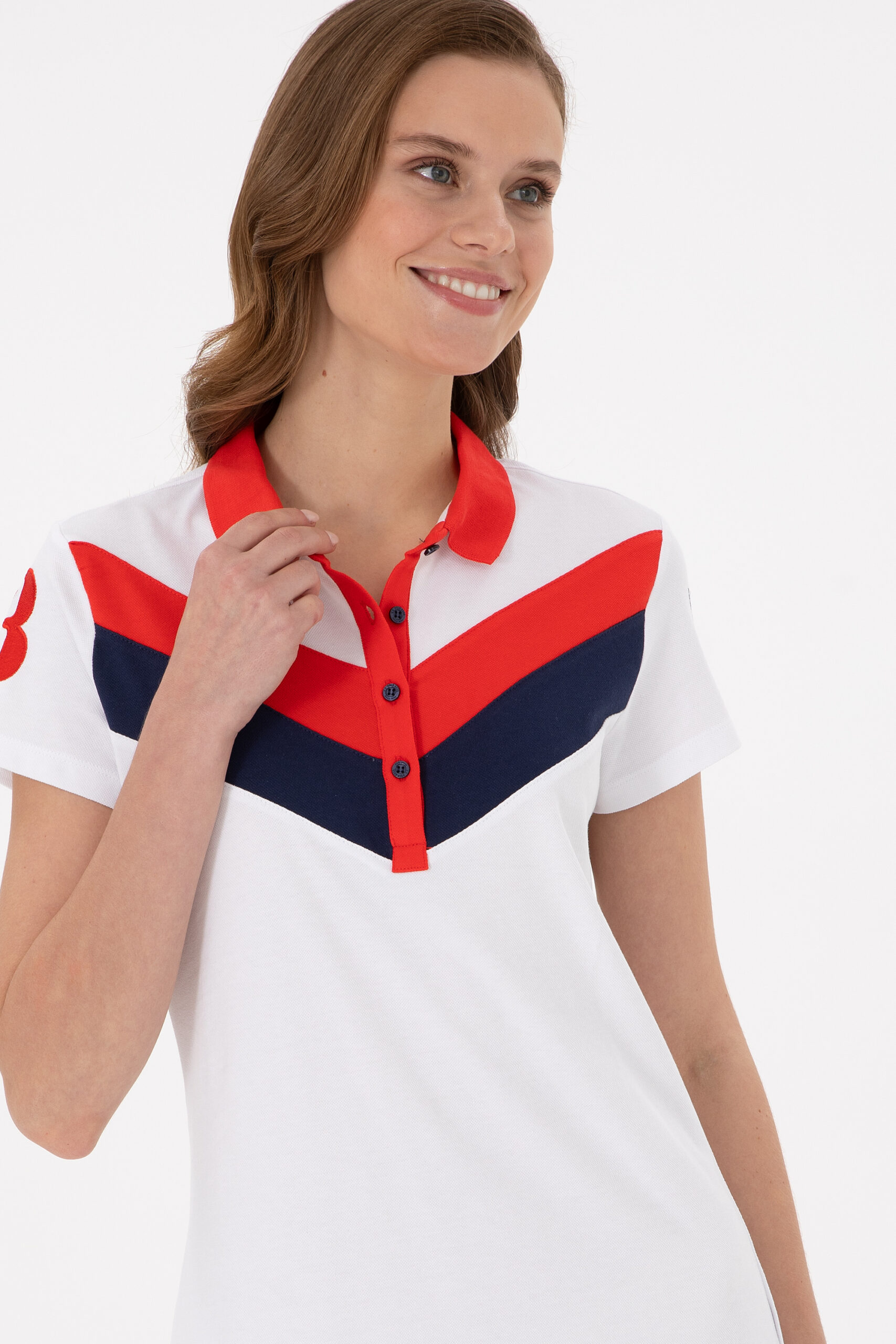 لباس بلند سفید استاندارد فیت زنانه یو اس پولو | US POLO ASSN
