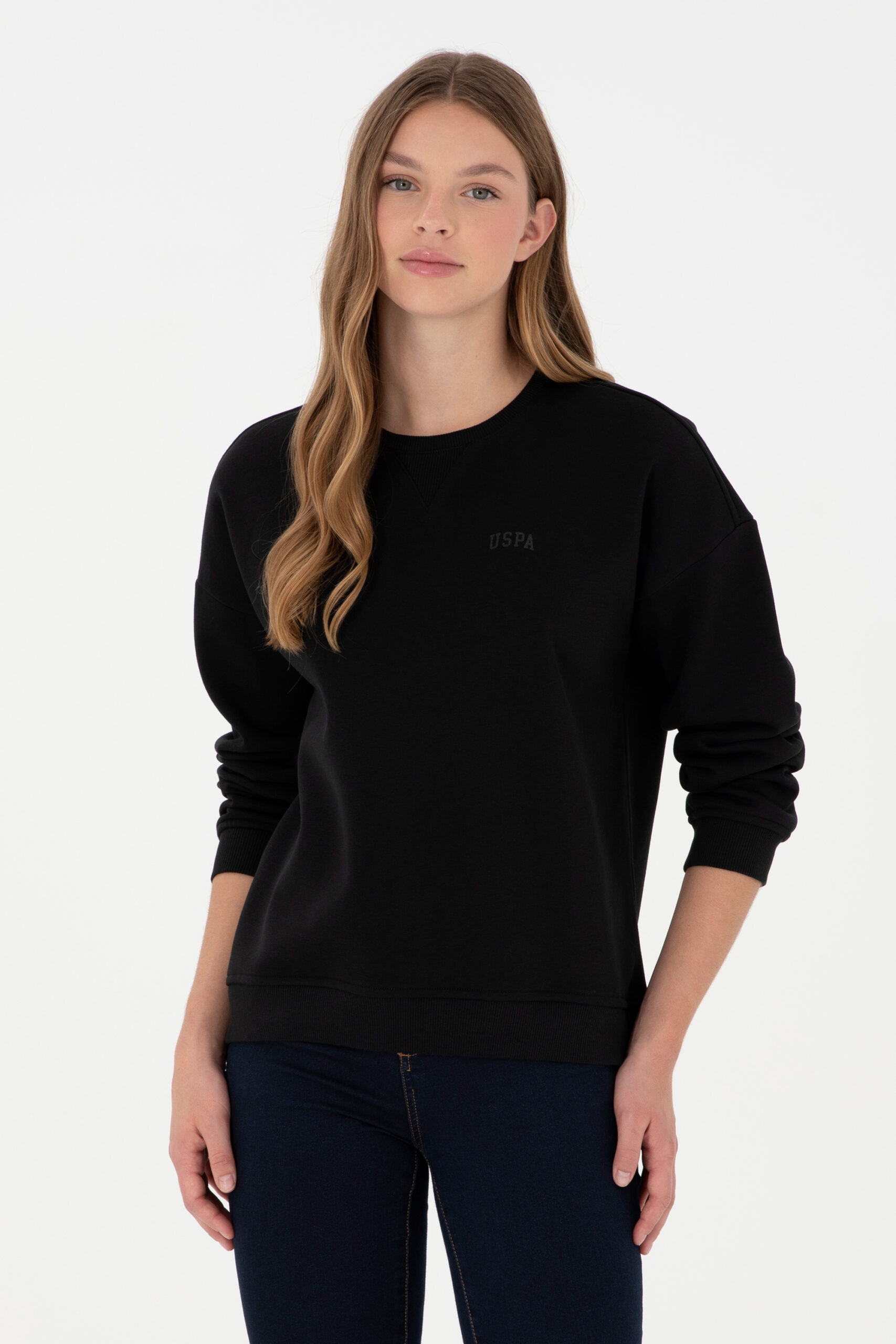 سویشرت  سیاه  Oversize  زنانه یو اس پولو | US POLO ASSN