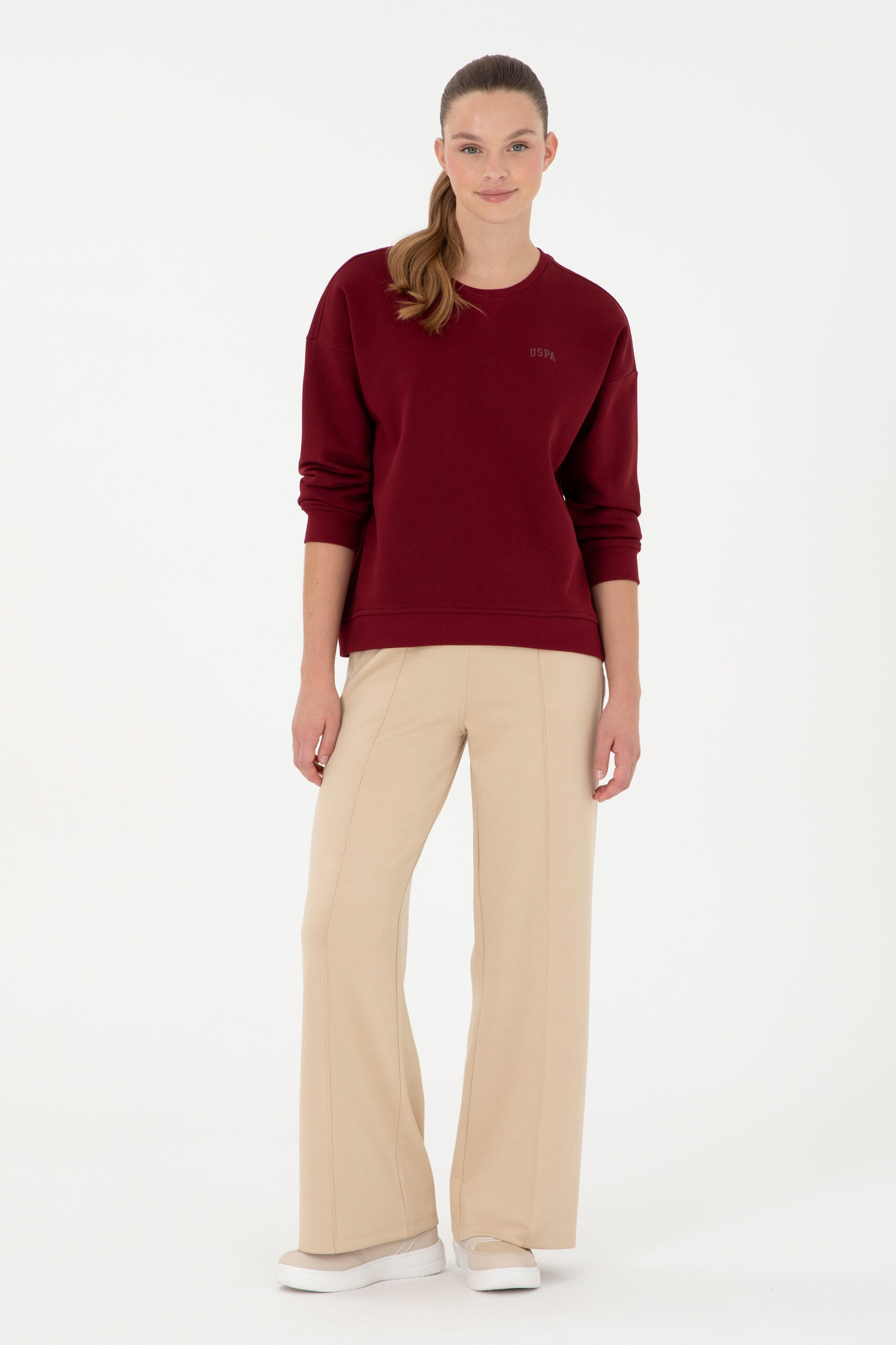 شلوار گرمکن  کرمی  Loose  زنانه یو اس پولو | US POLO ASSN