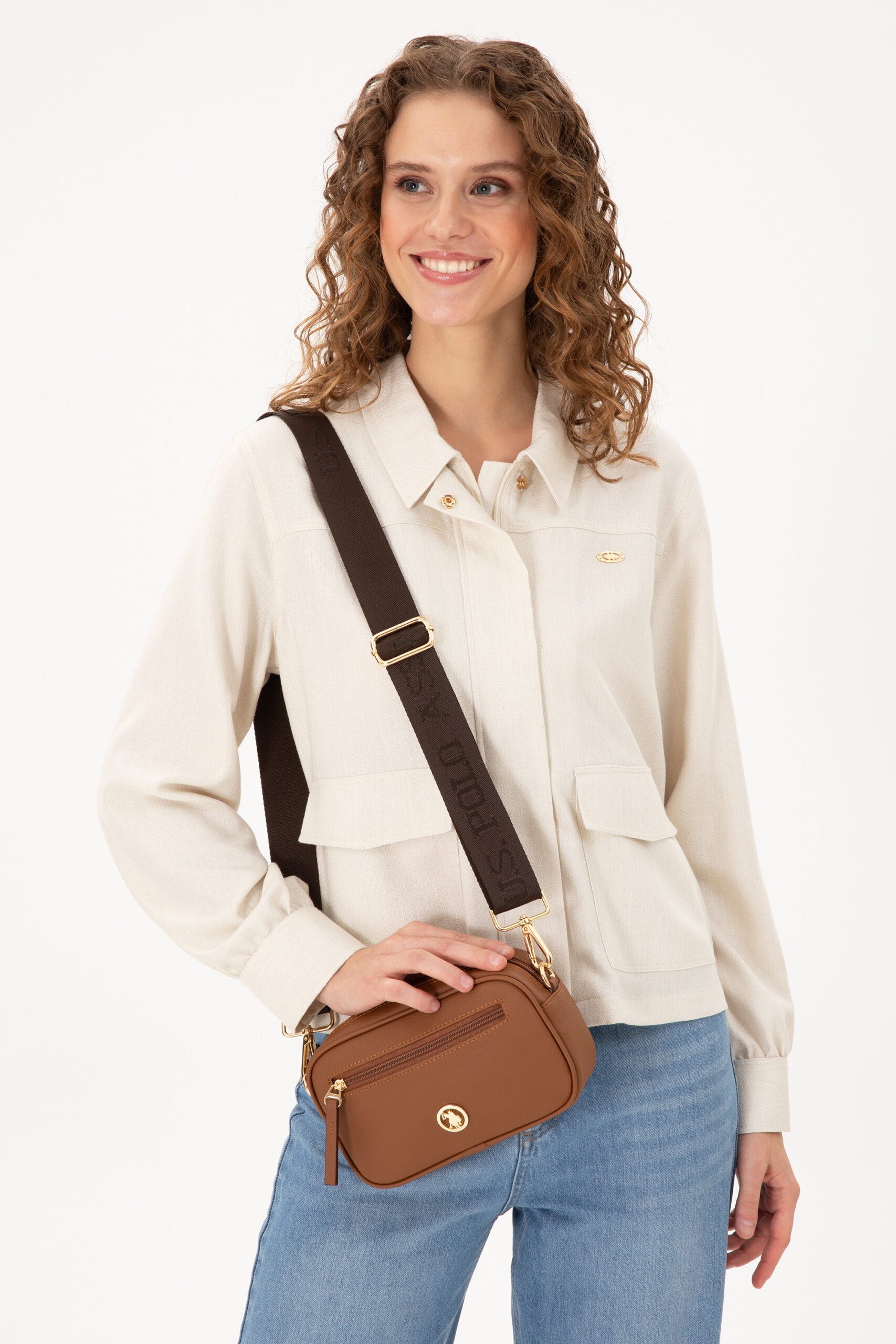 کیف  قهوه ای روشن  استاندارد فیت  زنانه یو اس پولو | US POLO ASSN