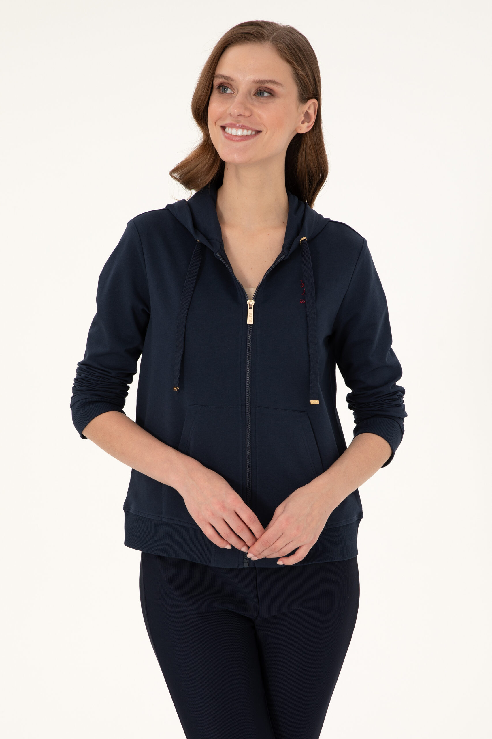 سویشرت هودی  لاجورد  رگولار  زنانه یو اس پولو | US POLO ASSN