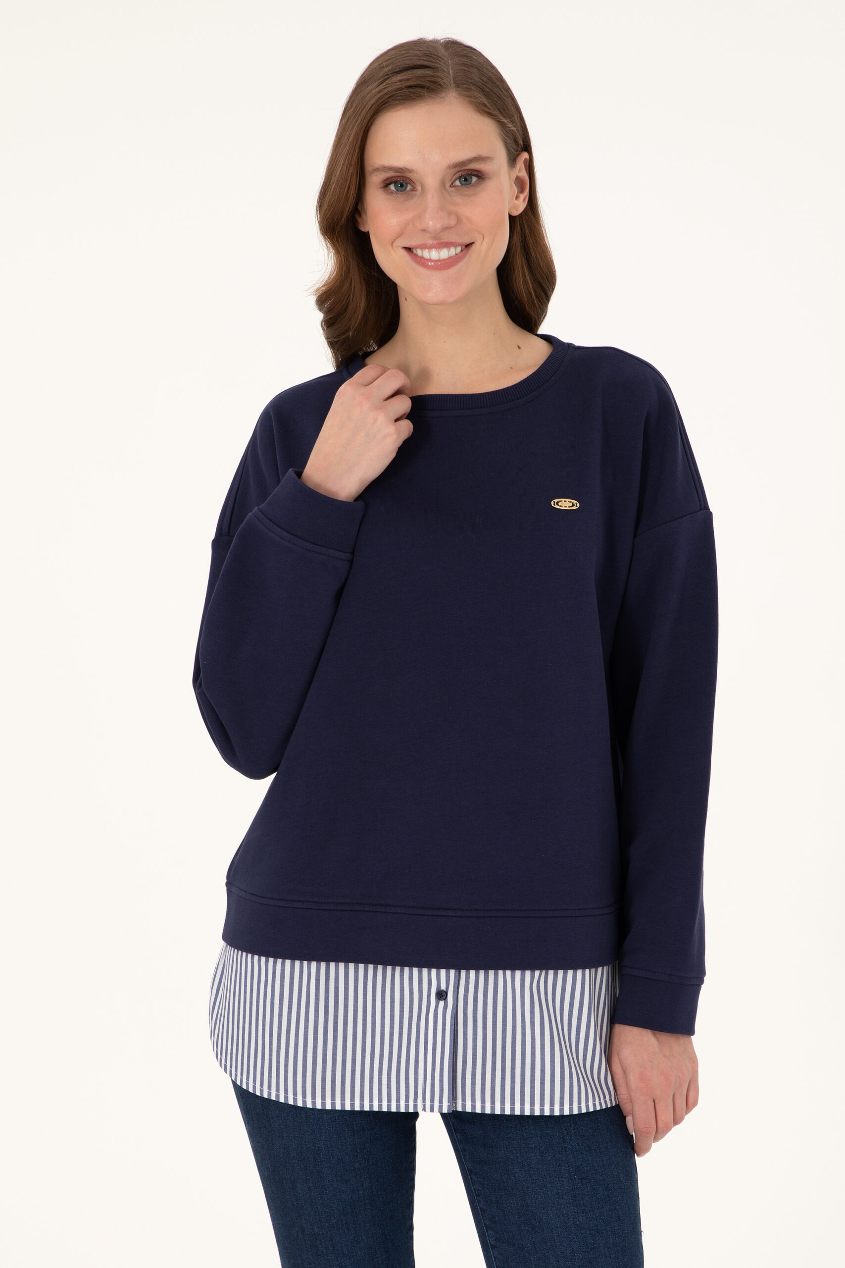 سویشرت  لاجورد  Oversize  زنانه یو اس پولو | US POLO ASSN