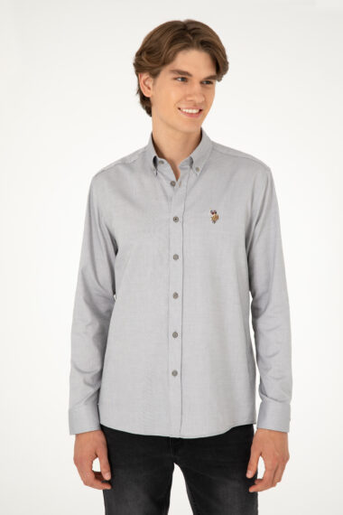 پیراهن  خاکستری  رگولار  مردانه یو اس پولو | US POLO ASSN