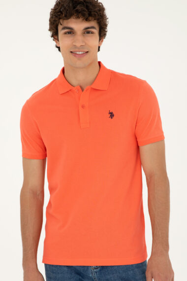 تی شرت یقه پولو گل اناری  اندامی  مردانه یو اس پولو | US POLO ASSN