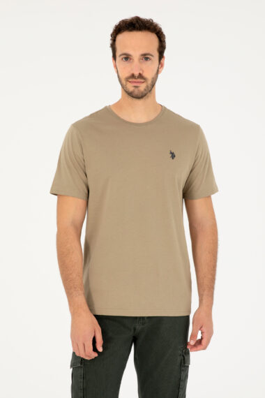 تی شرت یقه گرد خاکی  رگولار  مردانه یو اس پولو | US POLO ASSN