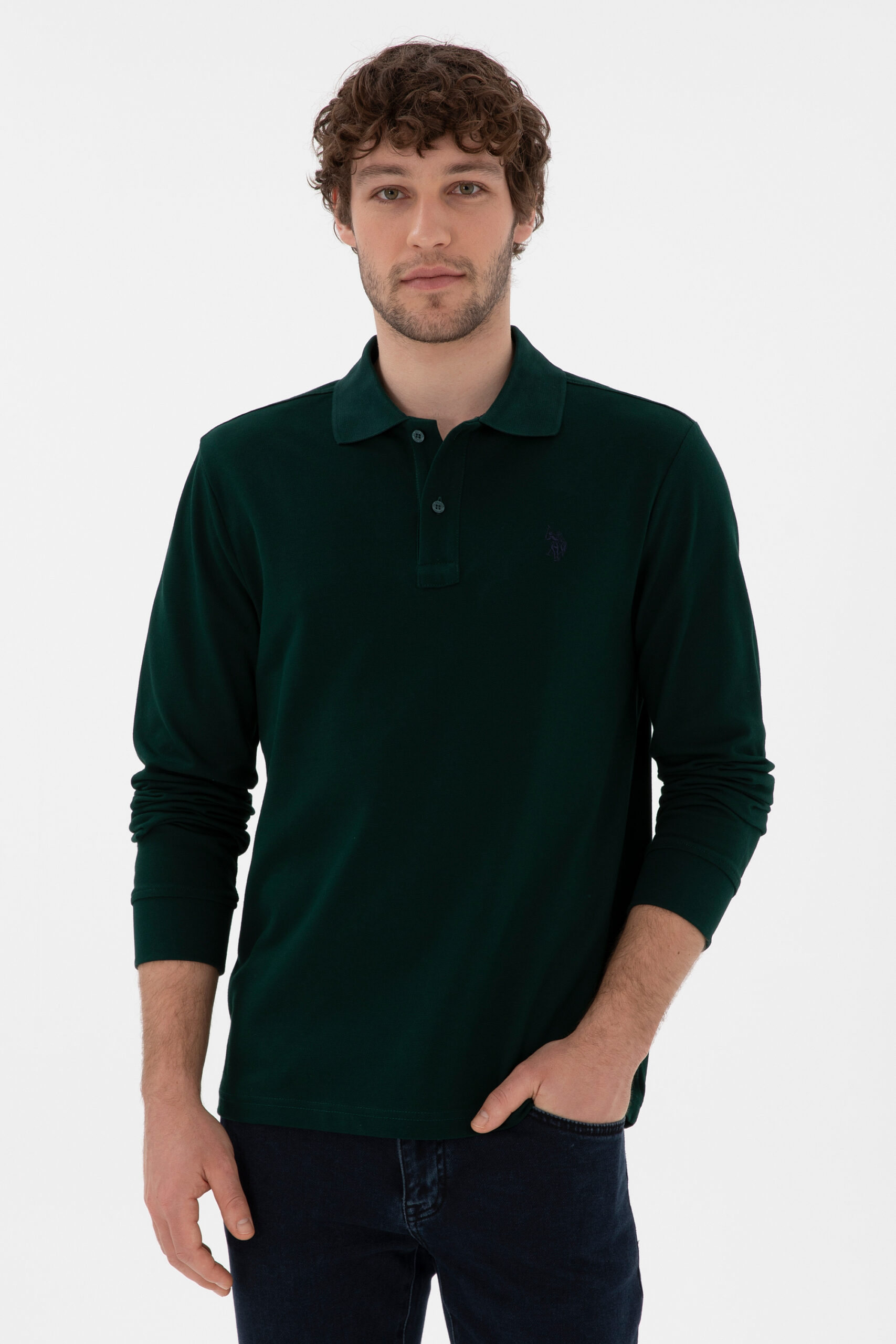 سویشرت  سبز تیره  رگولار  مردانه یو اس پولو | US POLO ASSN