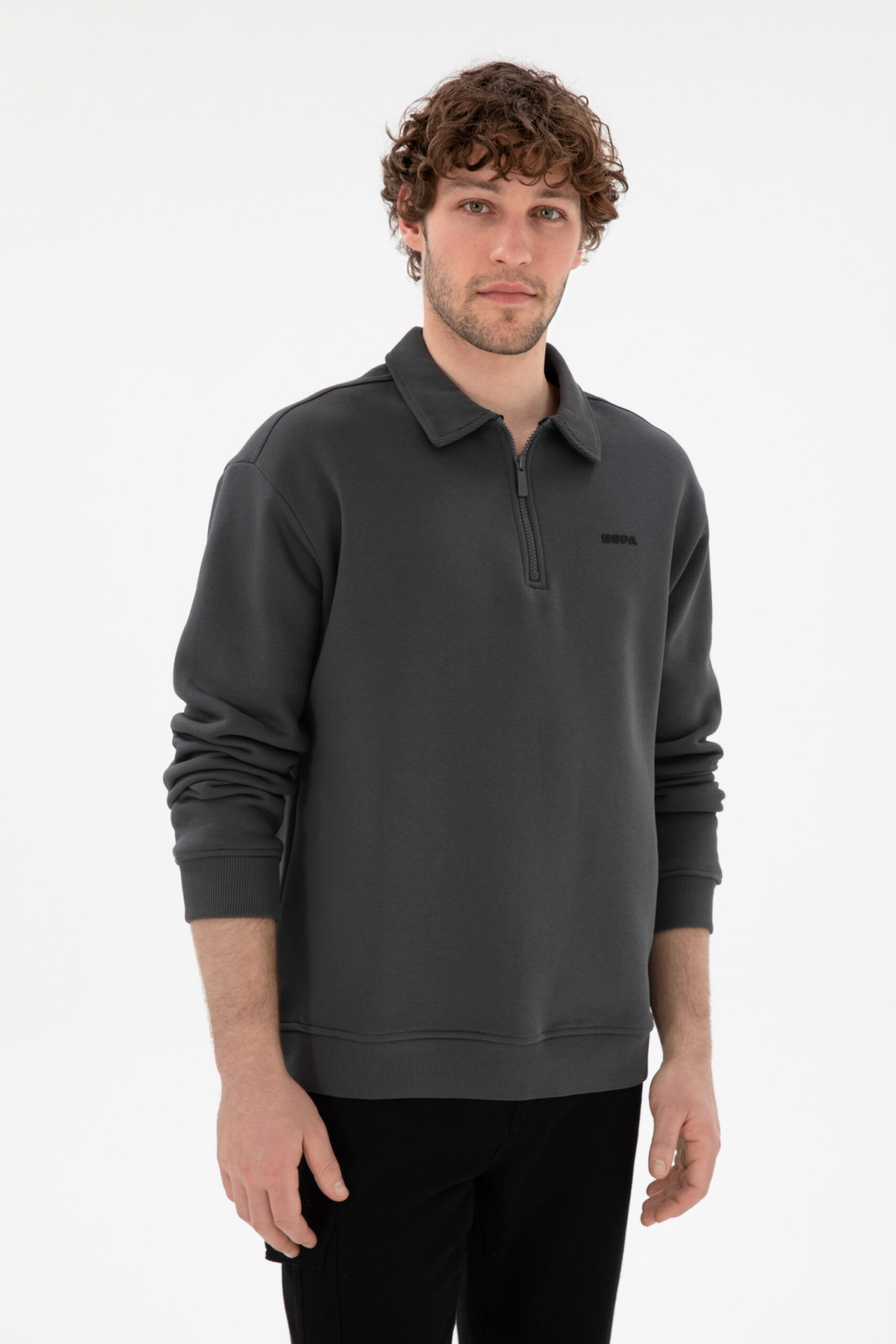 سویشرت  زغالی  ریلکس  مردانه یو اس پولو | US POLO ASSN