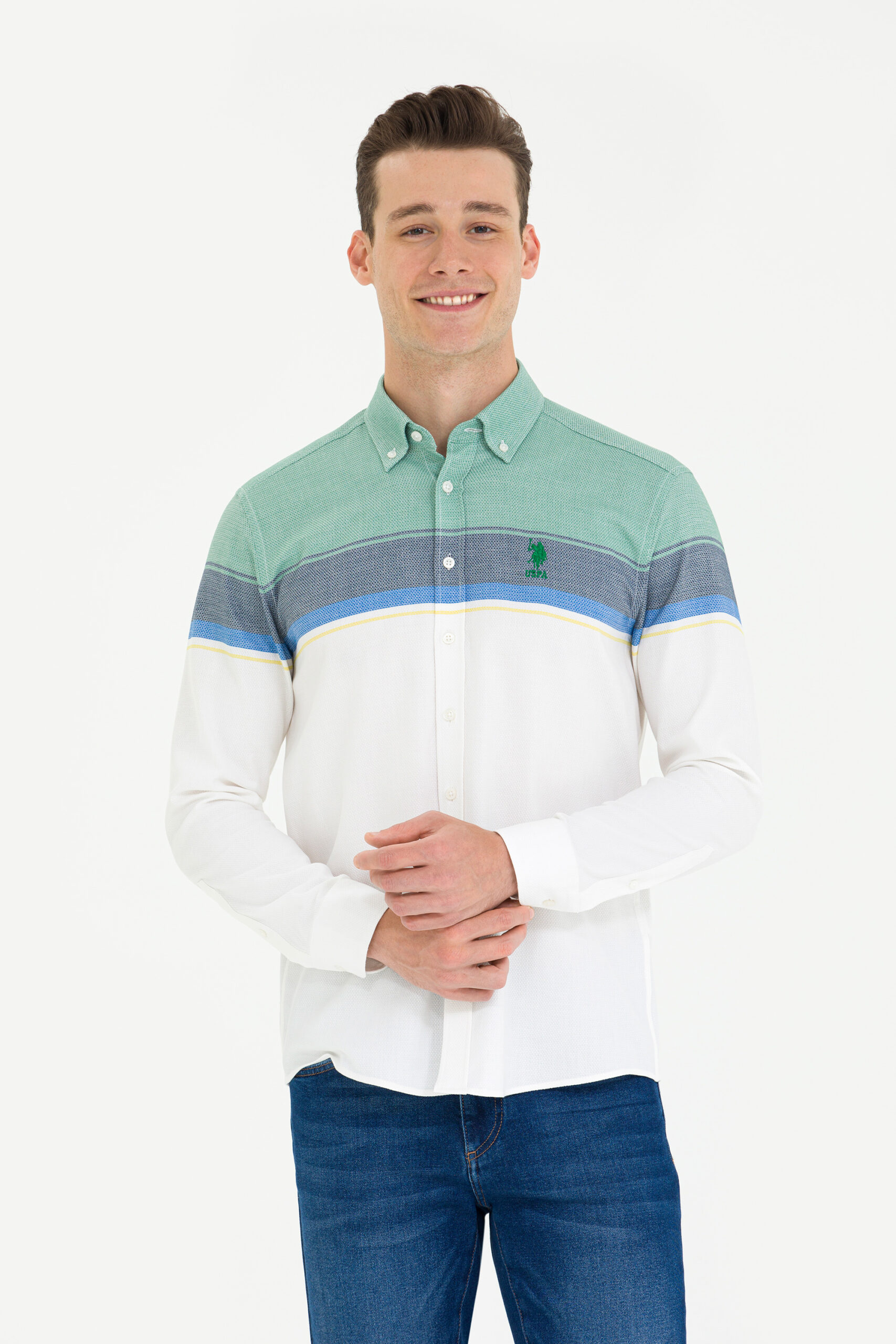 پیراهن  سبز  رگولار  مردانه یو اس پولو | US POLO ASSN