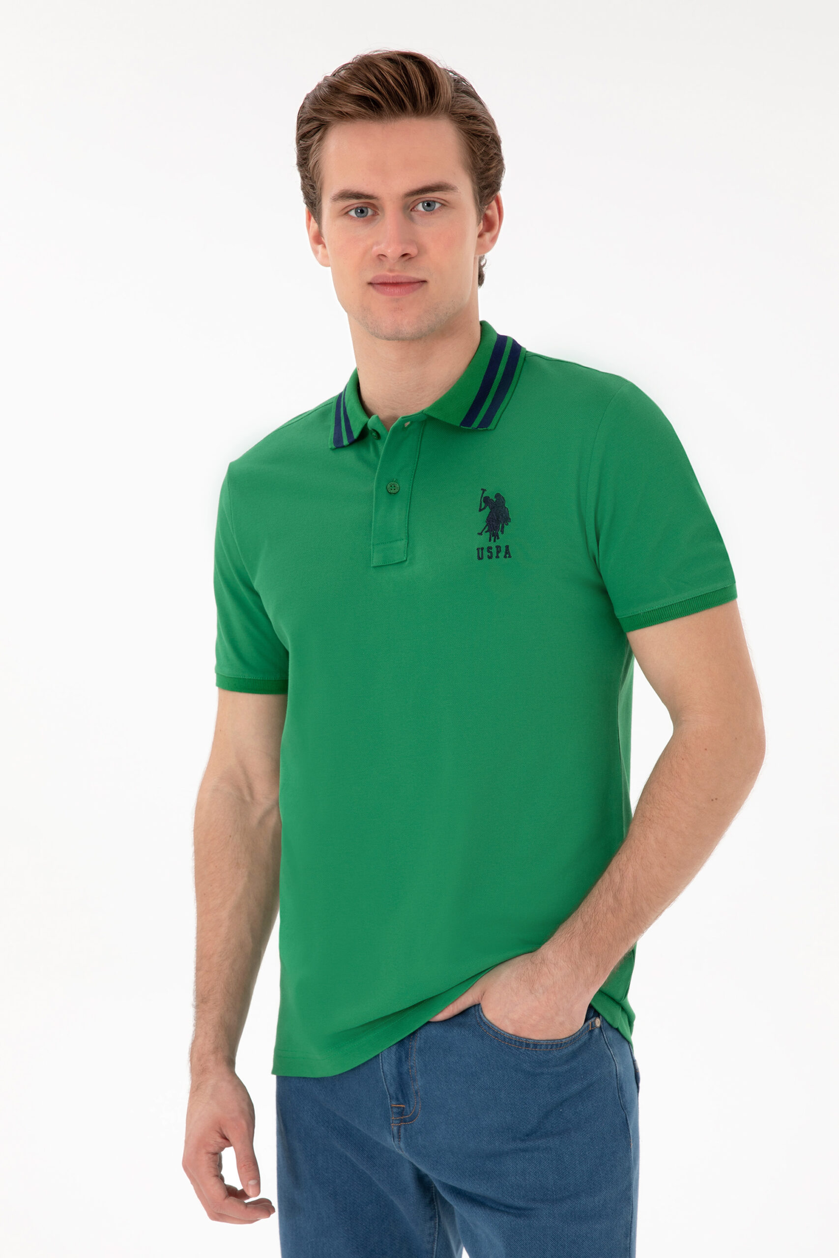 تی شرت  سبز  اندامی  مردانه یو اس پولو | US POLO ASSN