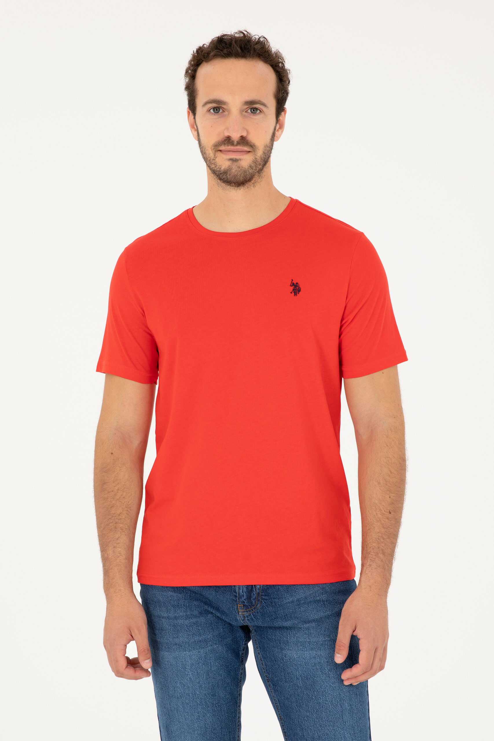 تی شرت یقه گرد قرمز  رگولار  مردانه یو اس پولو | US POLO ASSN