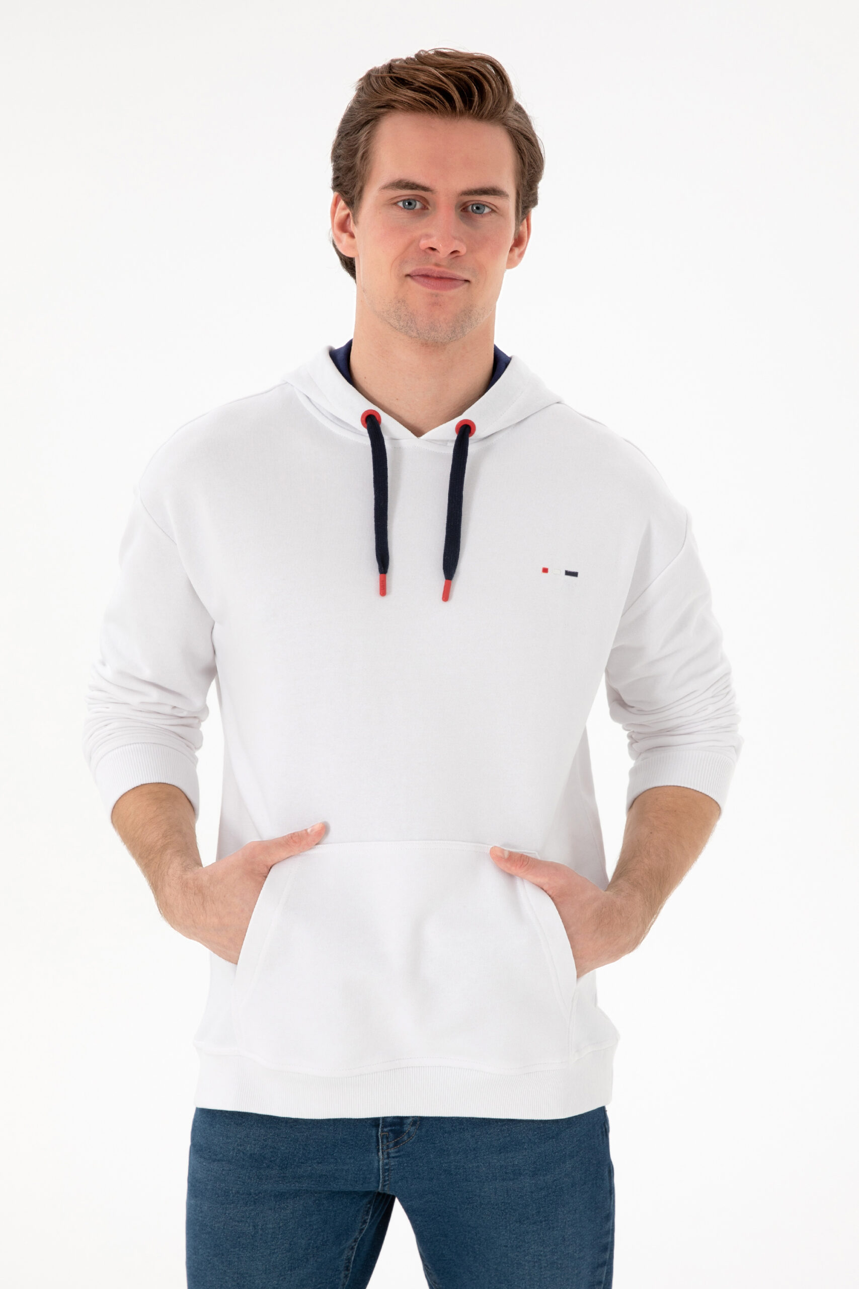 سویشرت هودی سفید  ریلکس  مردانه یو اس پولو | US POLO ASSN