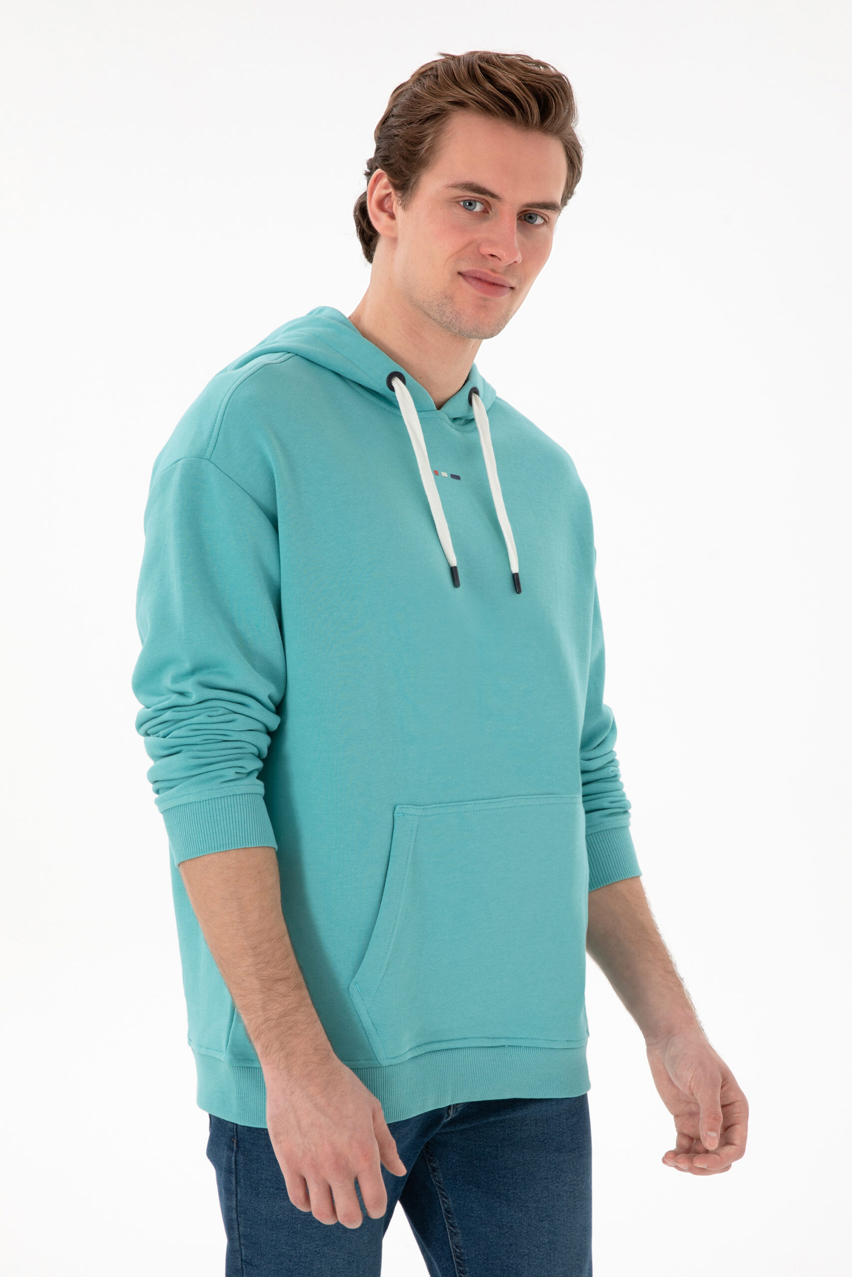 سویشرت هودی نعناعی  Oversize  مردانه یو اس پولو | US POLO ASSN