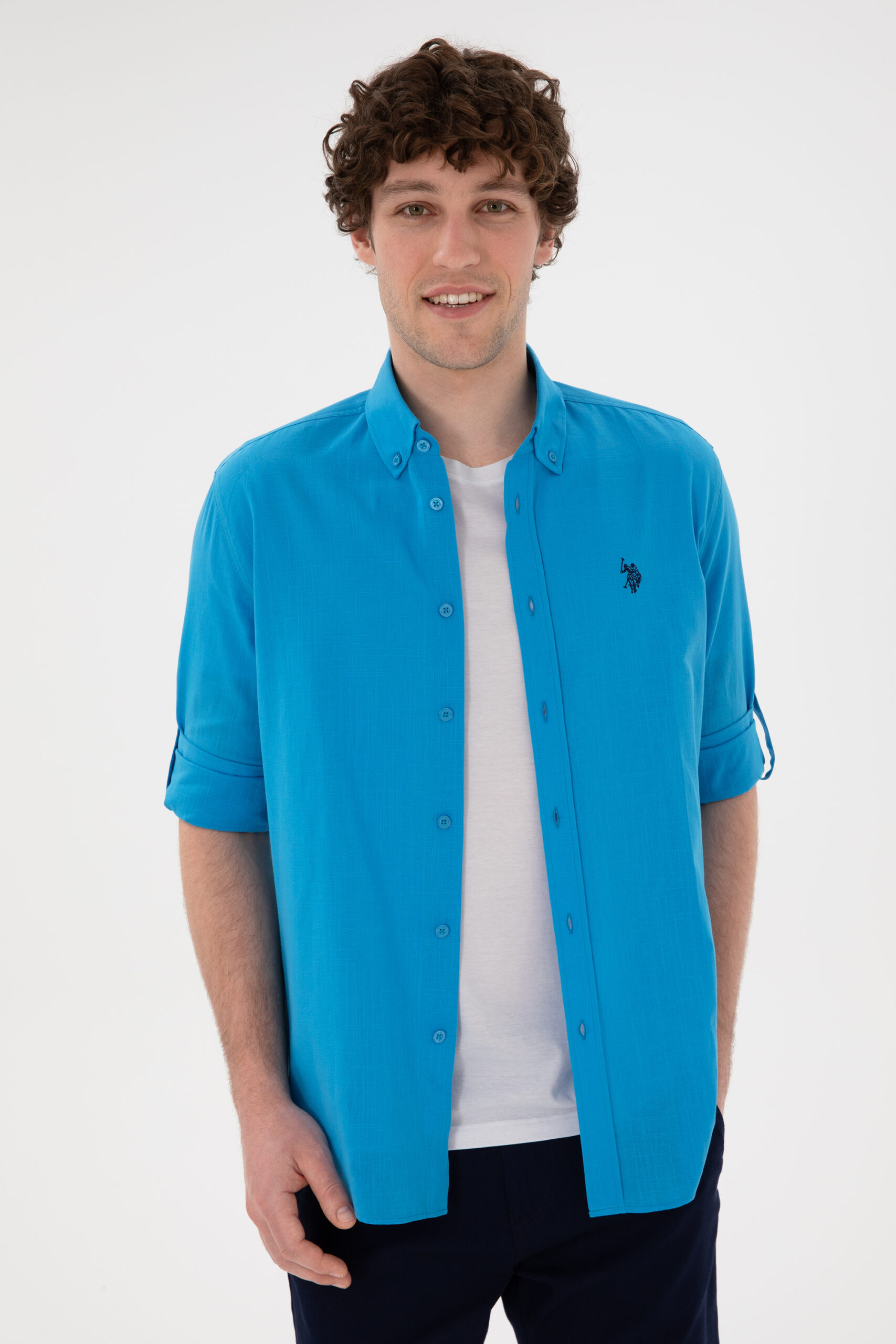 پیراهن  نیلی  رگولار  مردانه یو اس پولو | US POLO ASSN