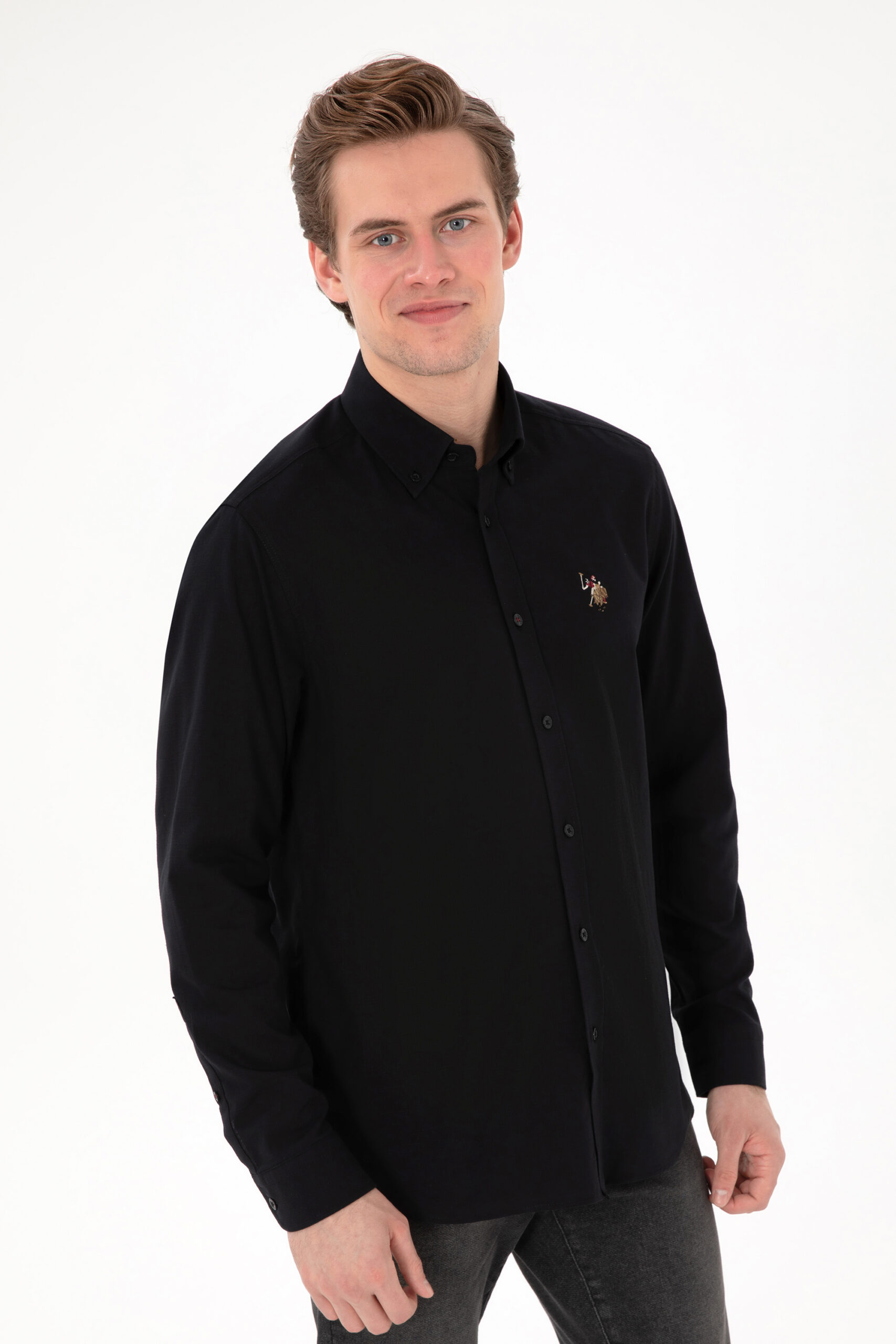پیراهن  سیاه  رگولار  مردانه یو اس پولو | US POLO ASSN