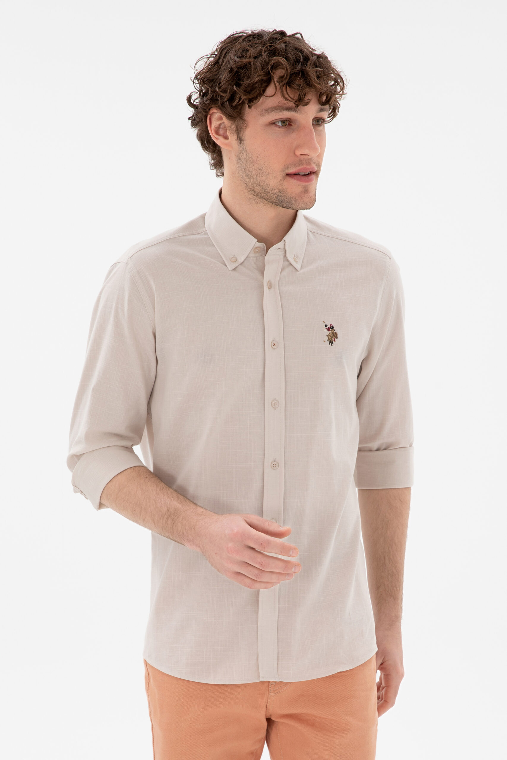 پیراهن  خاکستری  رگولار  مردانه یو اس پولو | US POLO ASSN