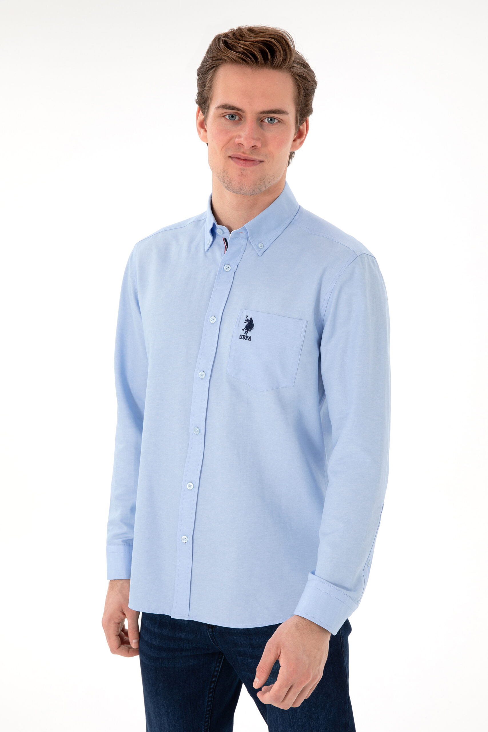 پیراهن  سورمه ای روشن  رگولار  مردانه یو اس پولو | US POLO ASSN