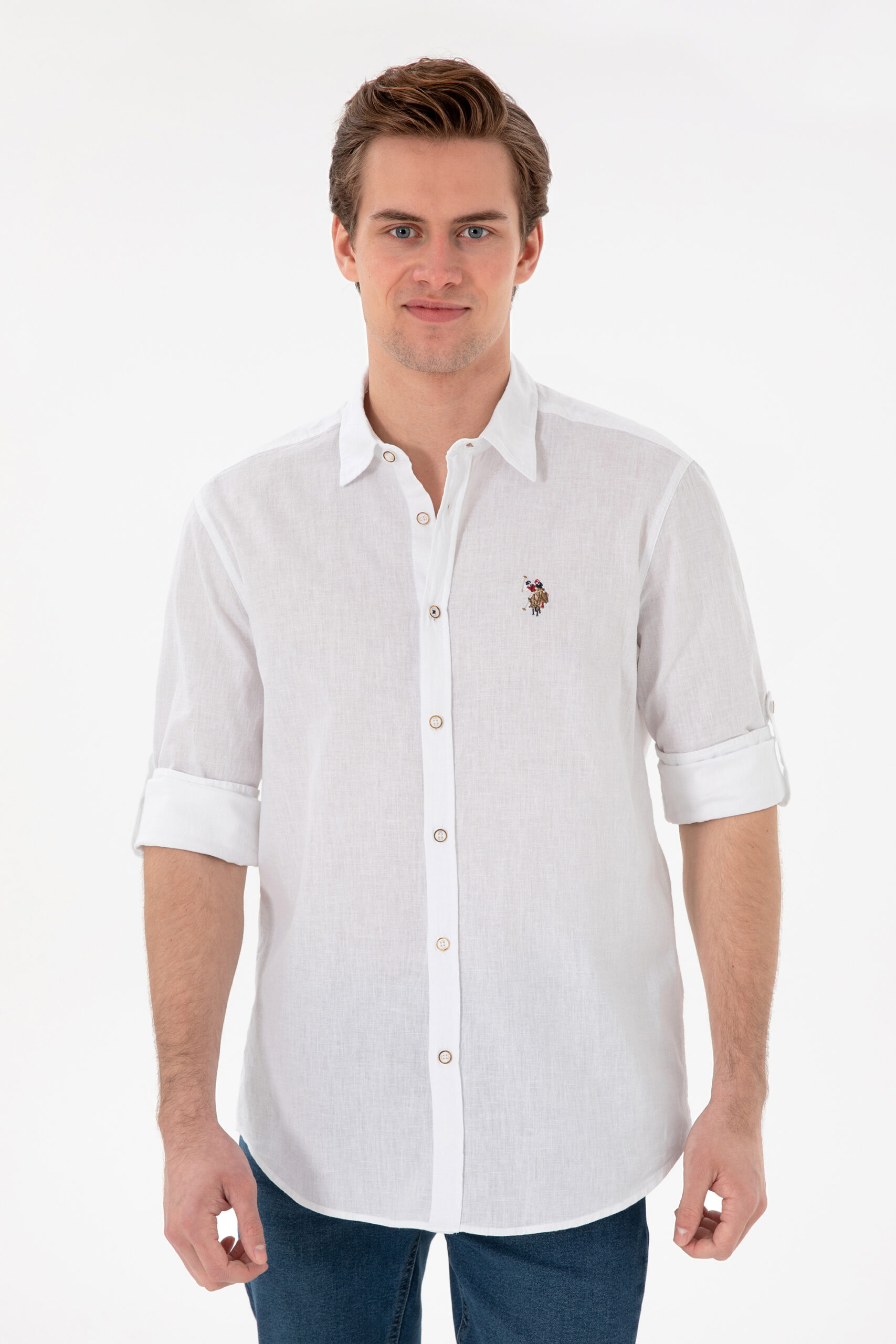 پیراهن  سفید  ریلکس  مردانه یو اس پولو | US POLO ASSN