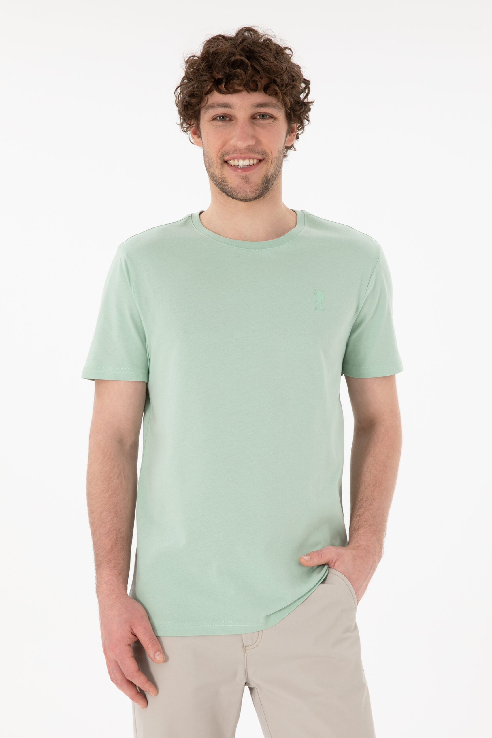 تی شرت  سبزآبی  رگولار  مردانه یو اس پولو | US POLO ASSN