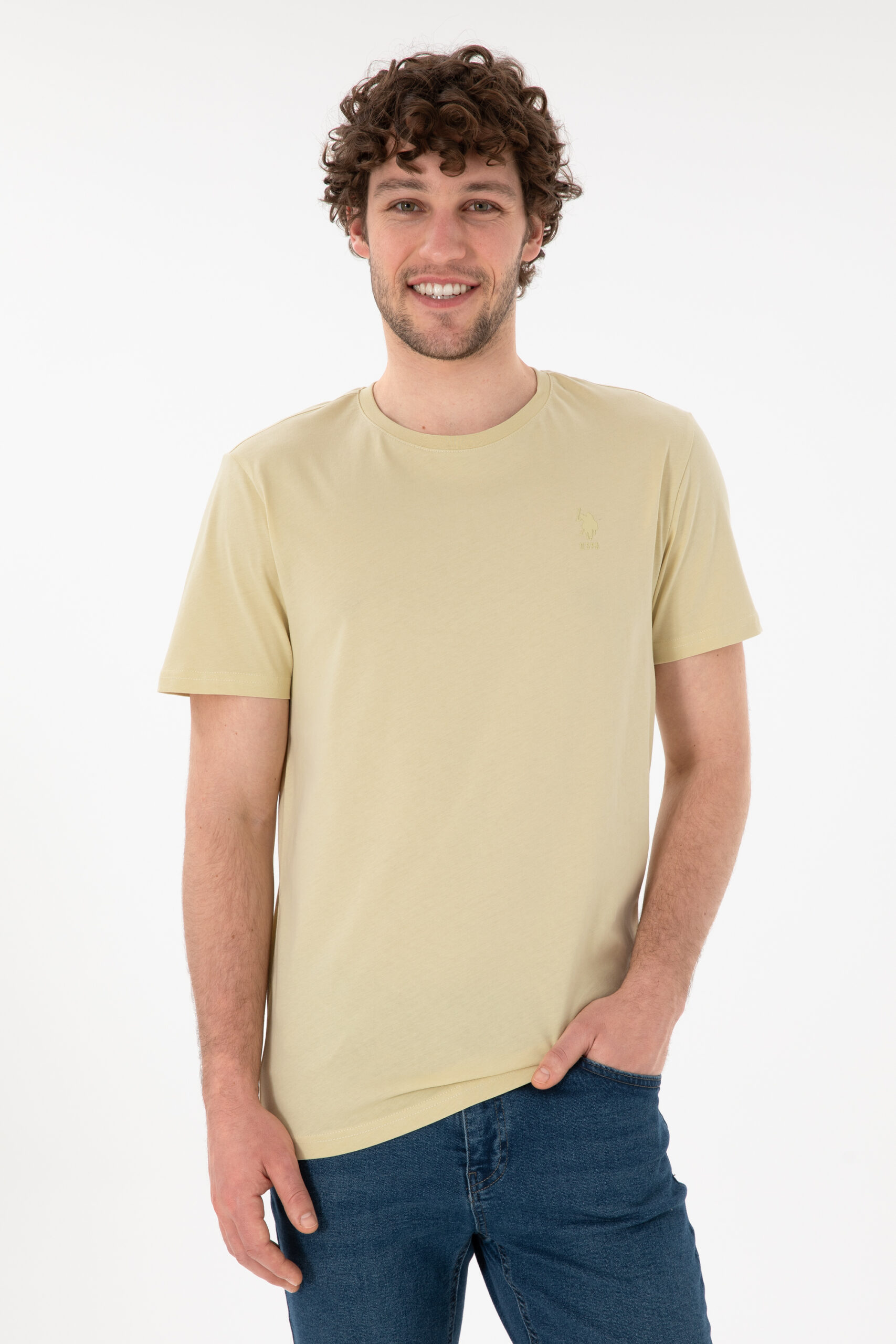 تی شرت  خاکی روشن  رگولار  مردانه یو اس پولو | US POLO ASSN
