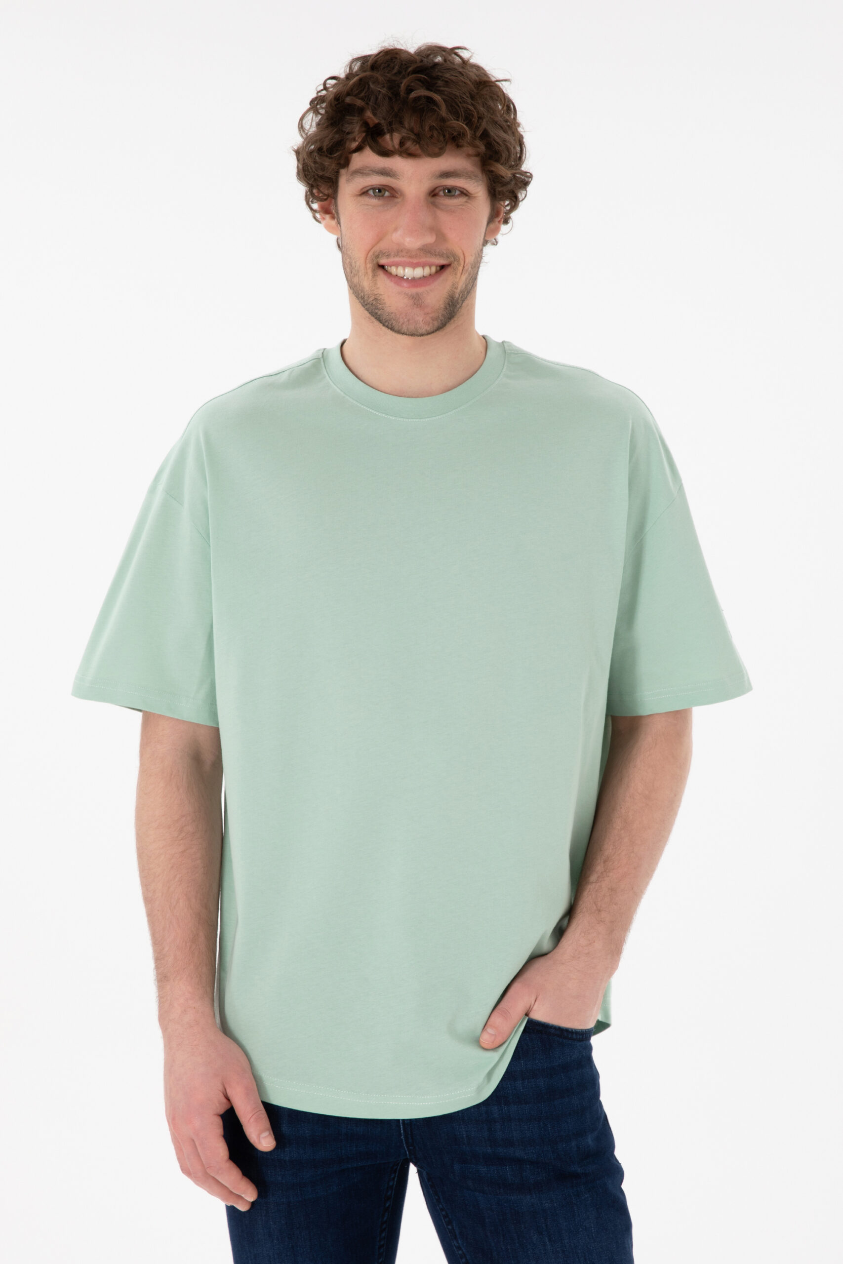 تی شرت  سبزآبی  LONG FIT  مردانه یو اس پولو | US POLO ASSN