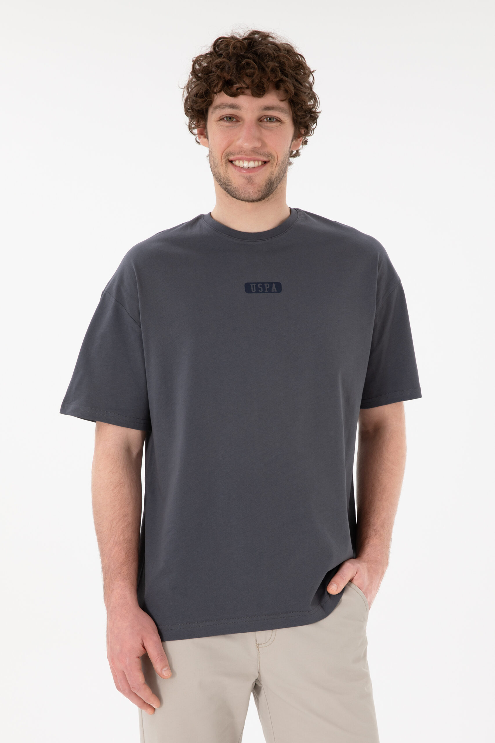 تی شرت  زغالی  Oversize  مردانه یو اس پولو | US POLO ASSN