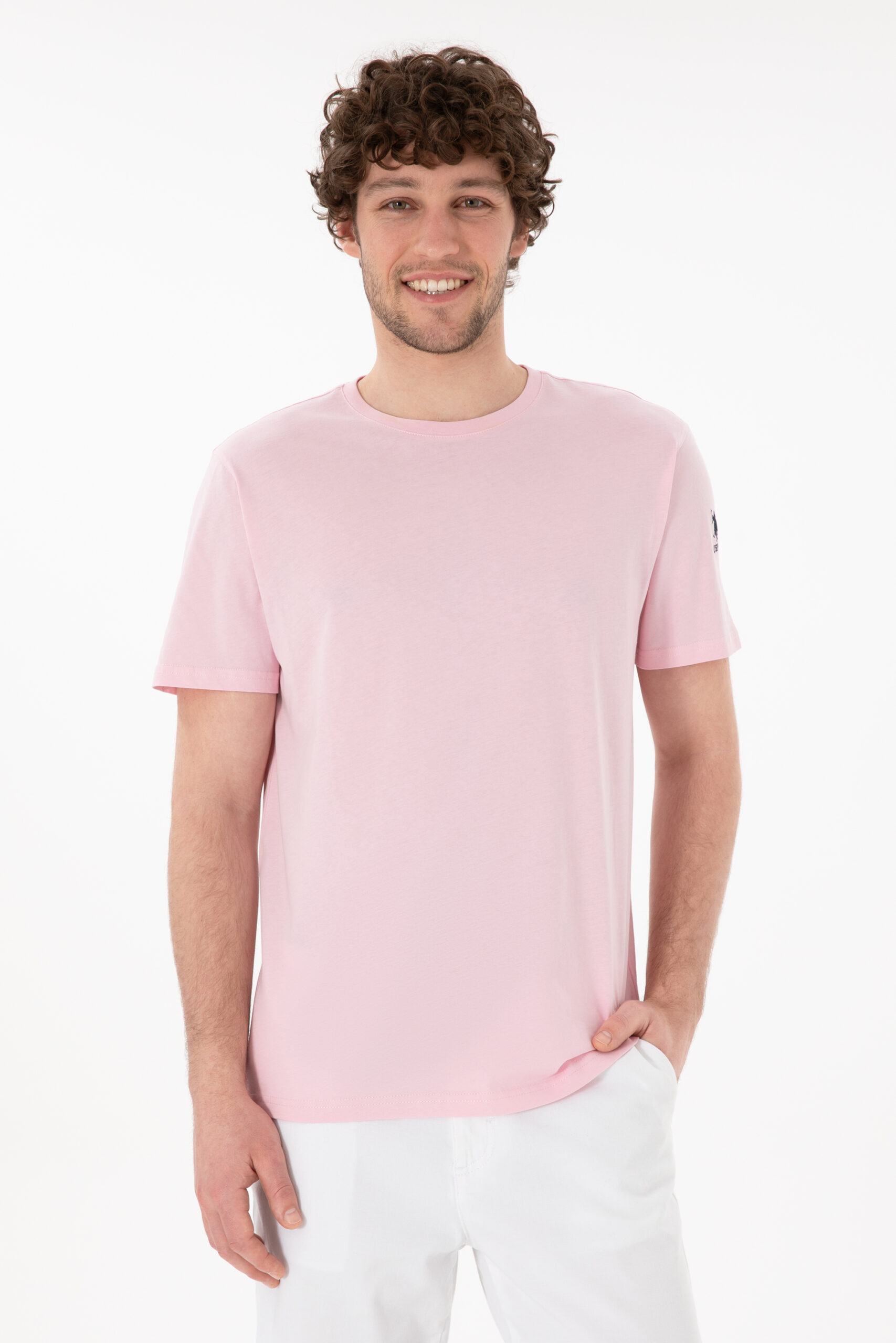 تی شرت  صورتی روشن  رگولار  مردانه یو اس پولو | US POLO ASSN