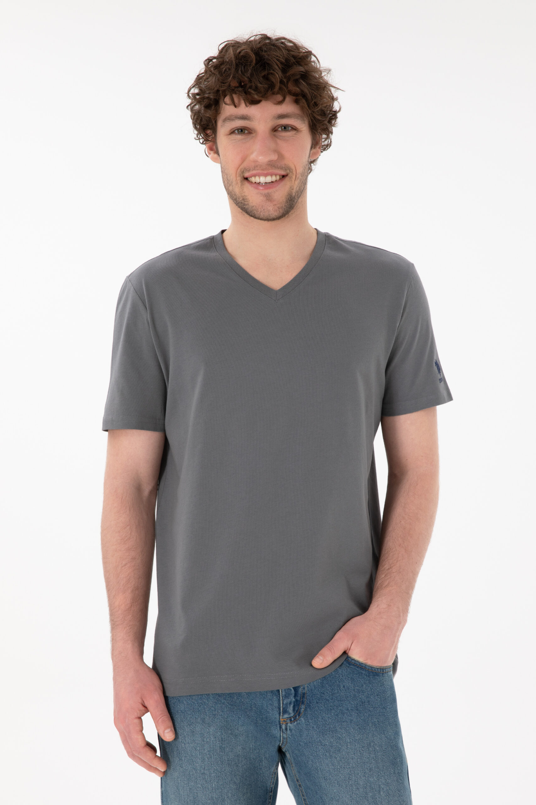 تی شرت  خاکستری  رگولار  مردانه یو اس پولو | US POLO ASSN