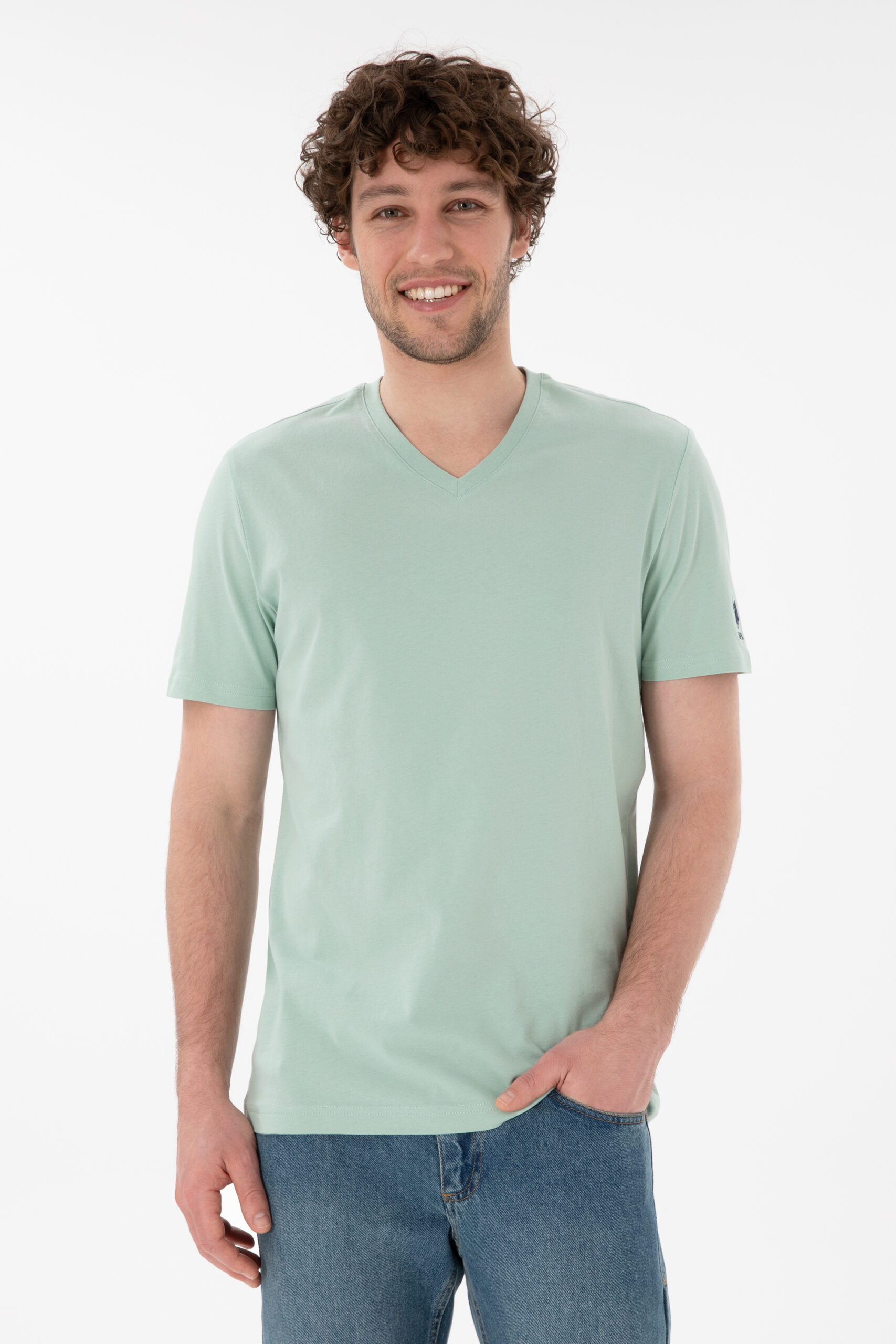 تی شرت  سبزآبی  رگولار  مردانه یو اس پولو | US POLO ASSN
