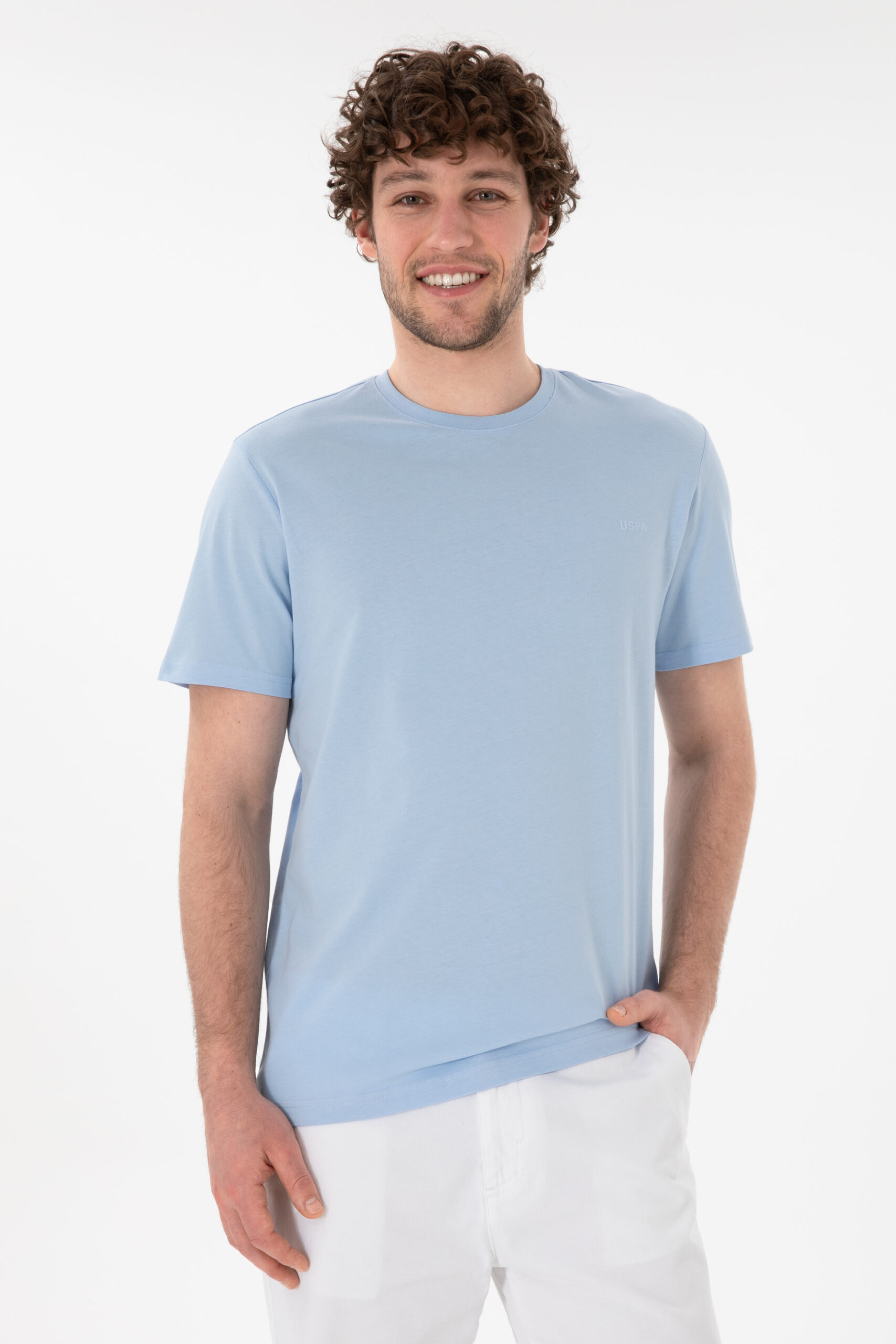 تی شرت  سورمه ای روشن  رگولار  مردانه یو اس پولو | US POLO ASSN