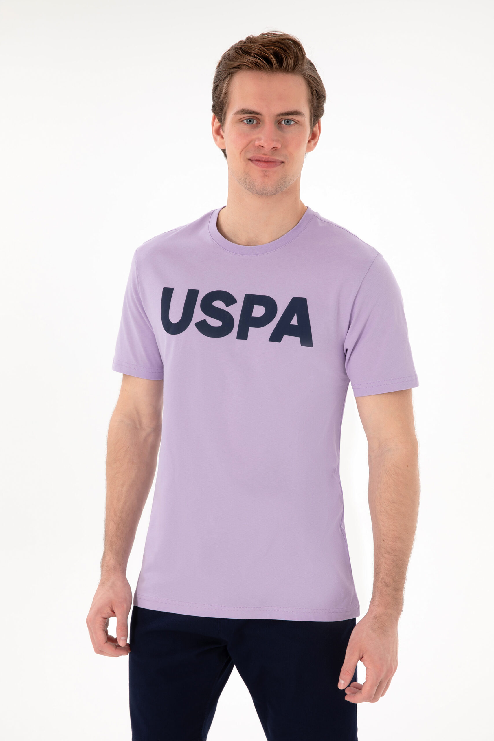 تی شرت یقه گرد یاسی  رگولار آستین کوتاه مردانه یو اس پولو | US POLO ASSN