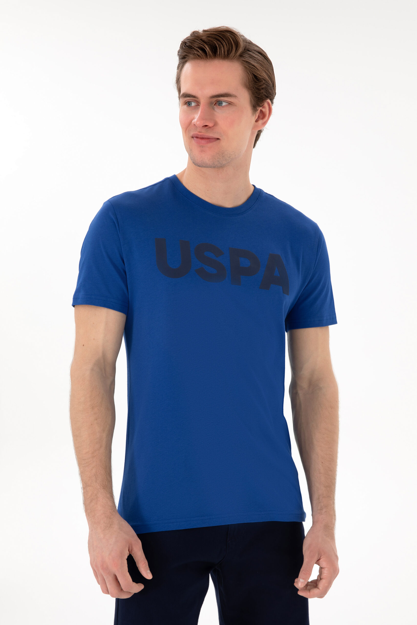 تی شرت یقه گرد آبی  رگولار آستین کوتاه مردانه یو اس پولو | US POLO ASSN