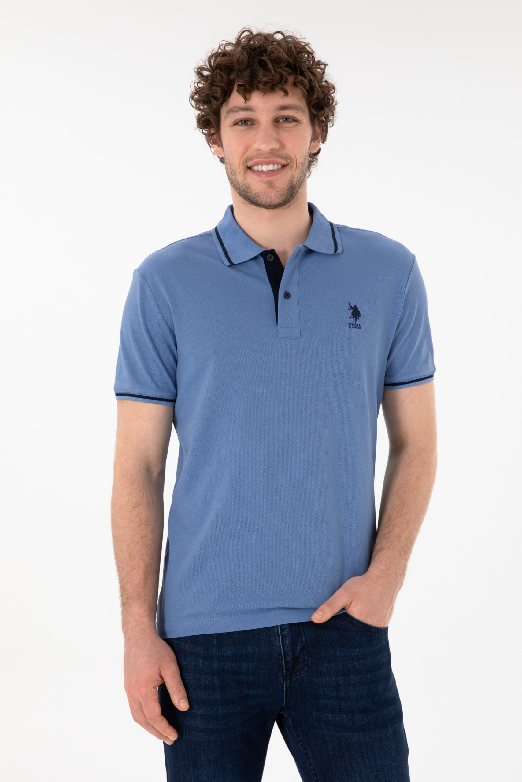 تی شرت  آبی تیره  اندامی  مردانه یو اس پولو | US POLO ASSN