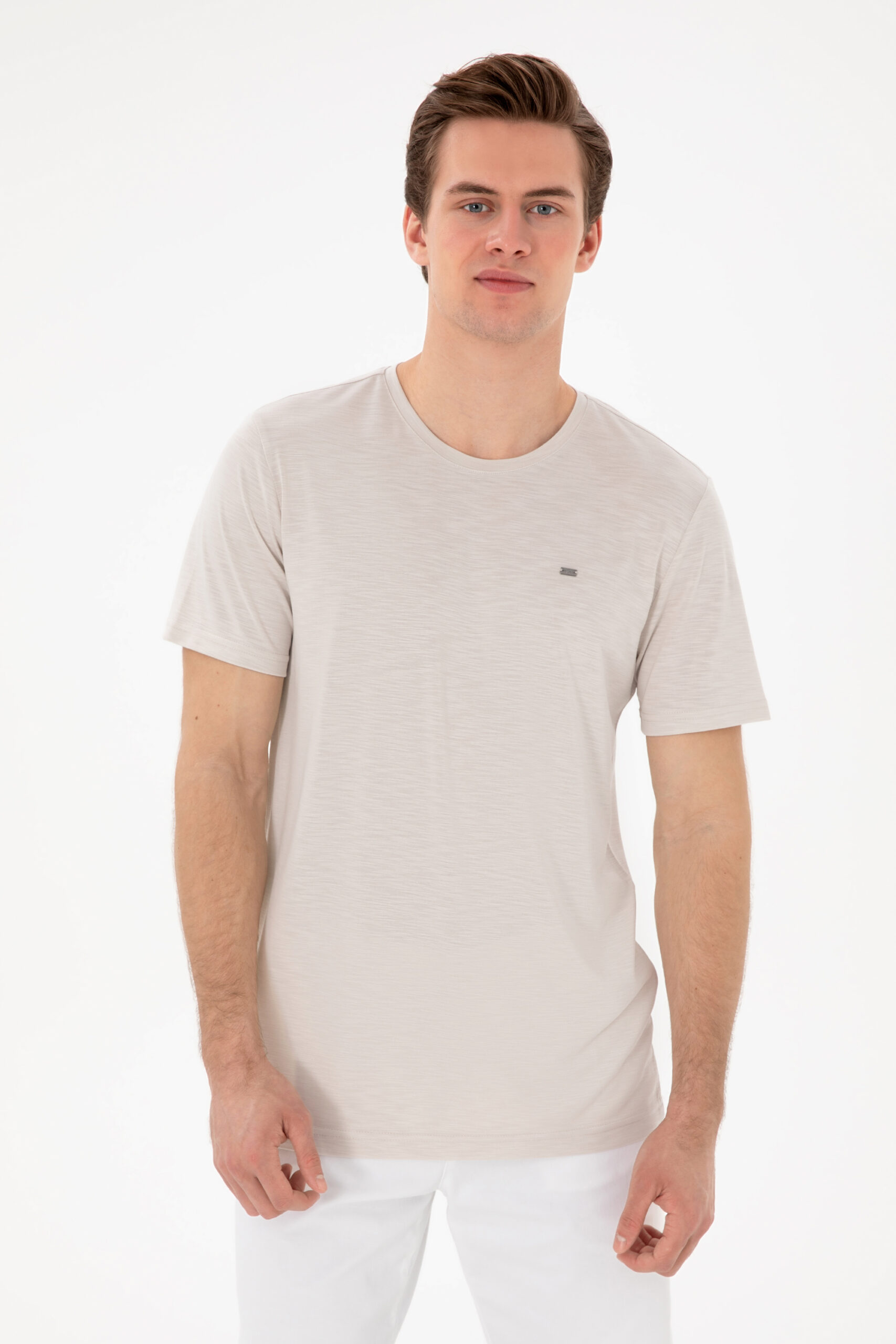 تی شرت یقه گرد خاکستری  رگولار آستین کوتاه مردانه یو اس پولو | US POLO ASSN