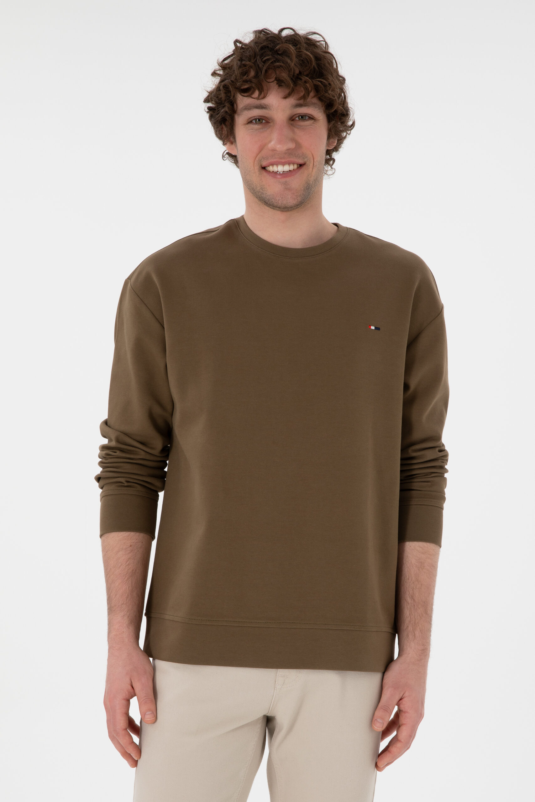 سویشرت  خاکی  ریلکس  مردانه یو اس پولو | US POLO ASSN