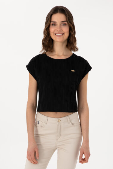 تی شرت  سیاه  Crop Top  زنانه یو اس پولو | US POLO ASSN